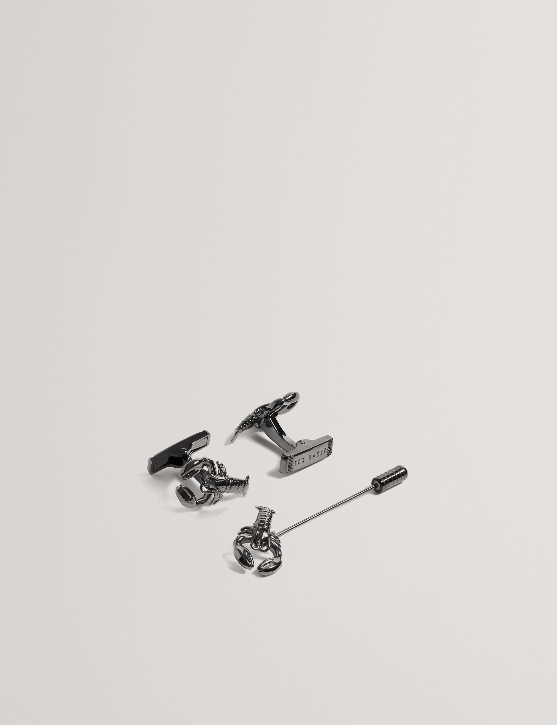 Ted Baker Mariine Lobster Cufflinks Lapel Pin Set