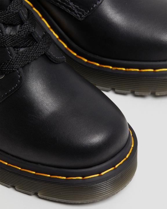 Dr Martens Jesy Sendal Leather Lace Up Flared Heel Boots - Black