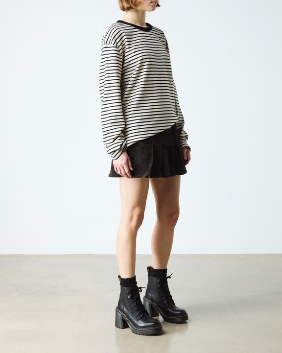 Dr Martens Jesy Sendal Leather Lace Up Flared Heel Boots - Black