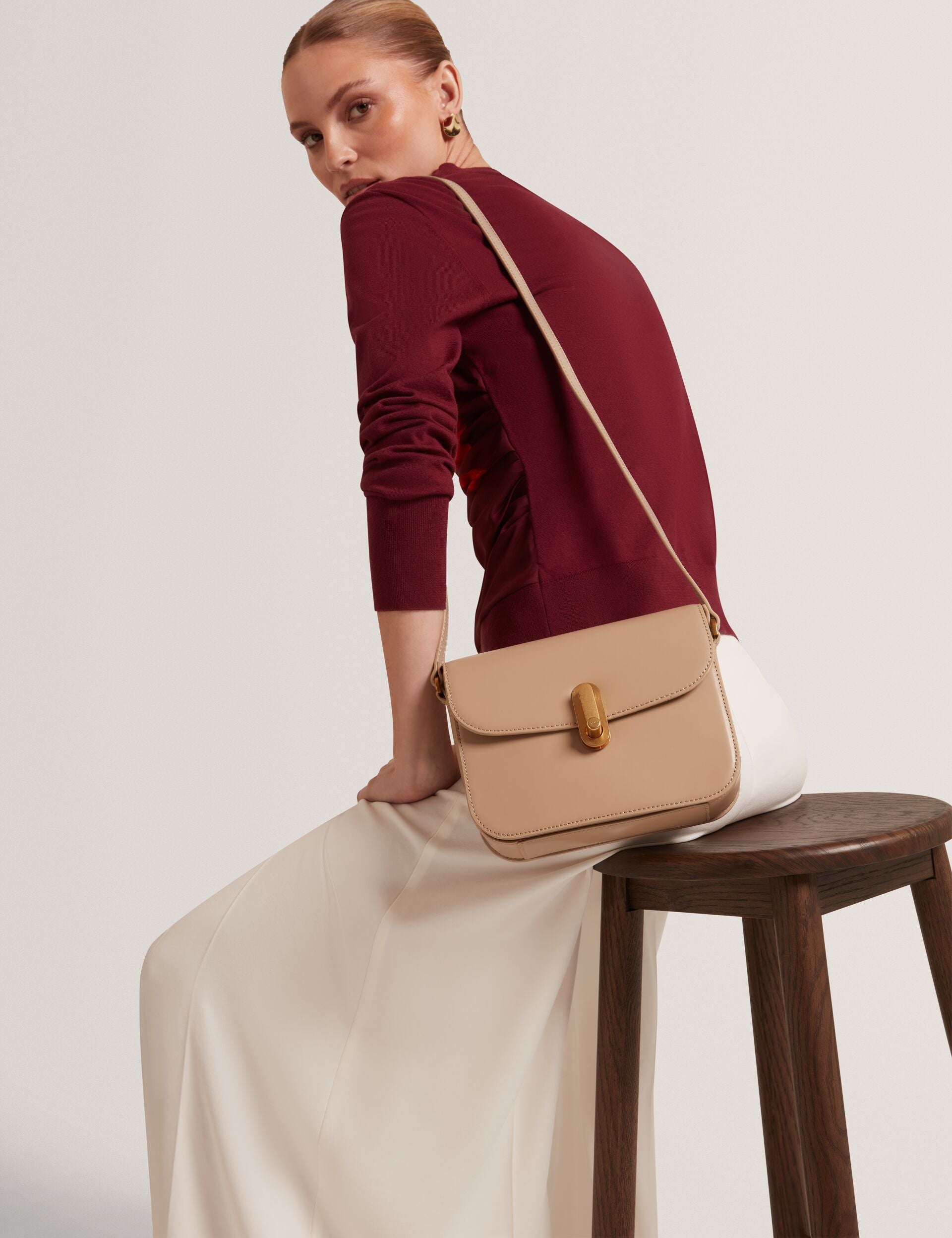 Ted Baker Kkayli Polished Leather Crossbody Satchel Bag Women's