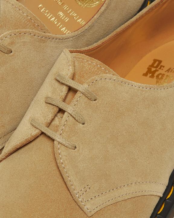 Dr Martens Made In England Buck Suede Oxford Shoes - Beige