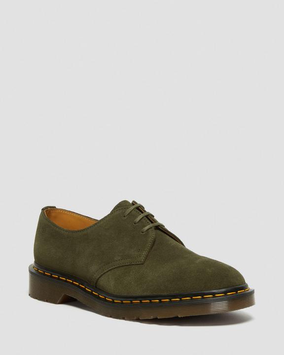 Dr Martens Made In England Buck Suede Oxford Shoes - Green