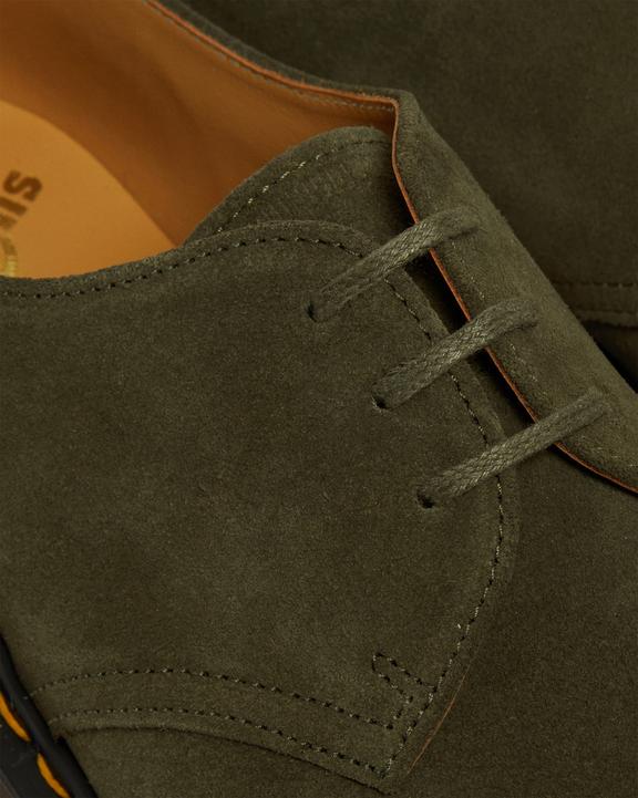 Dr Martens Made In England Buck Suede Oxford Shoes - Green