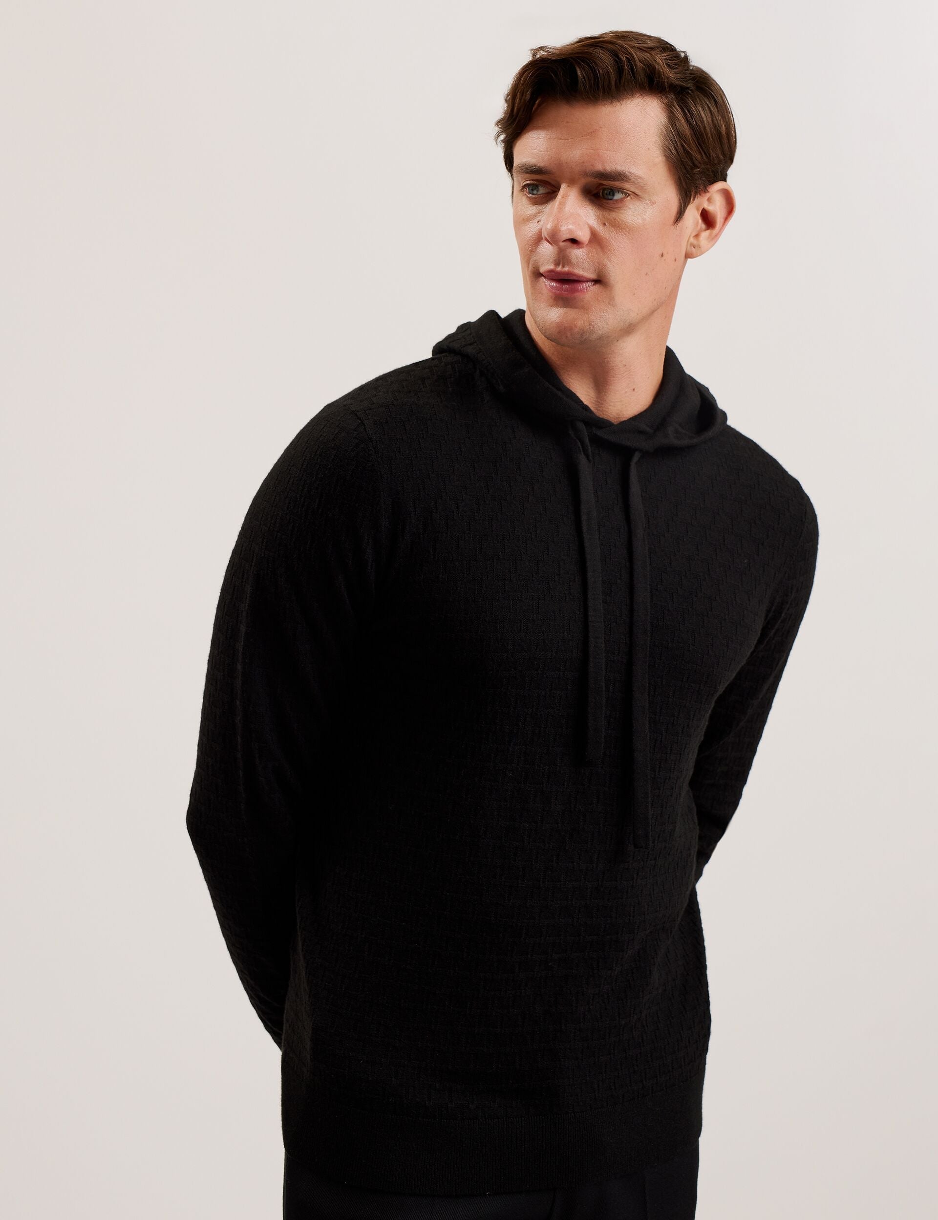 Ted Baker Loular Textured T Knit Wool Blend Hoodie