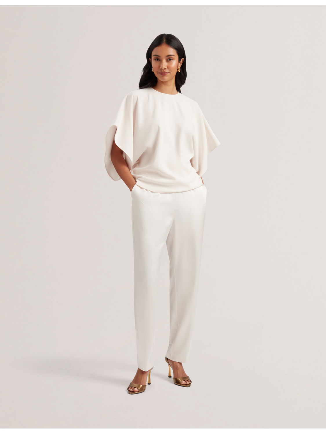 Ted Baker Cherika Batwing Short Sleeve Satin Blouse Women's