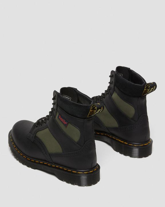 Dr Martens 1460 Made In England Padded Panel Lace Up Boots - Black+Olive