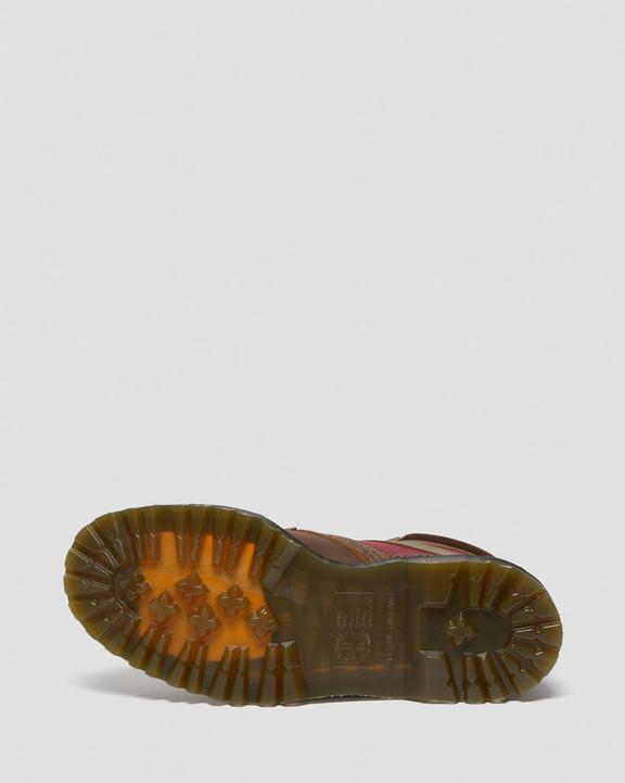 Dr Martens 1460 Made In England Padded Panel Lace Up Boots - Brown+Oxblood