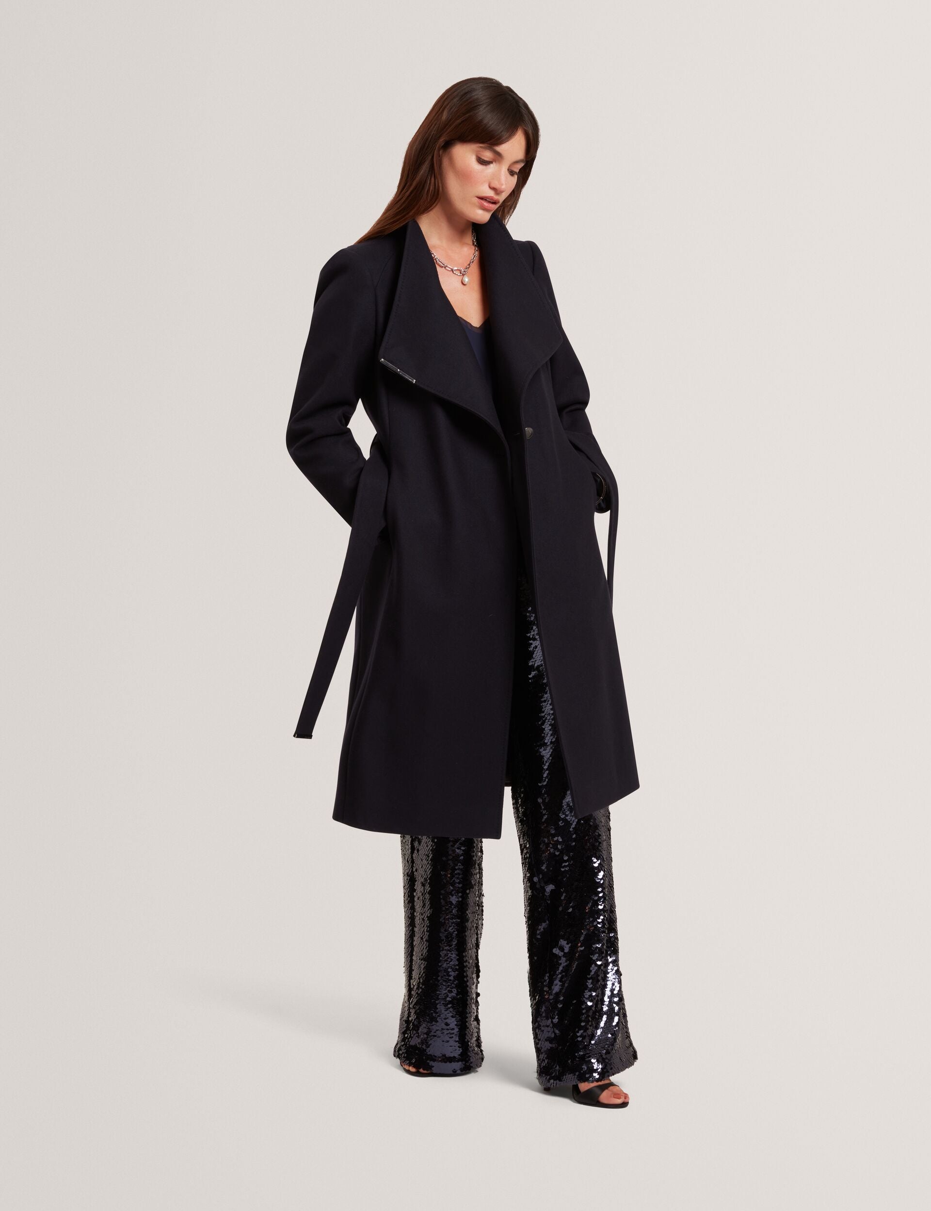 Ted Baker Rose Mid Length Belted Wool Wrap Coat Women's