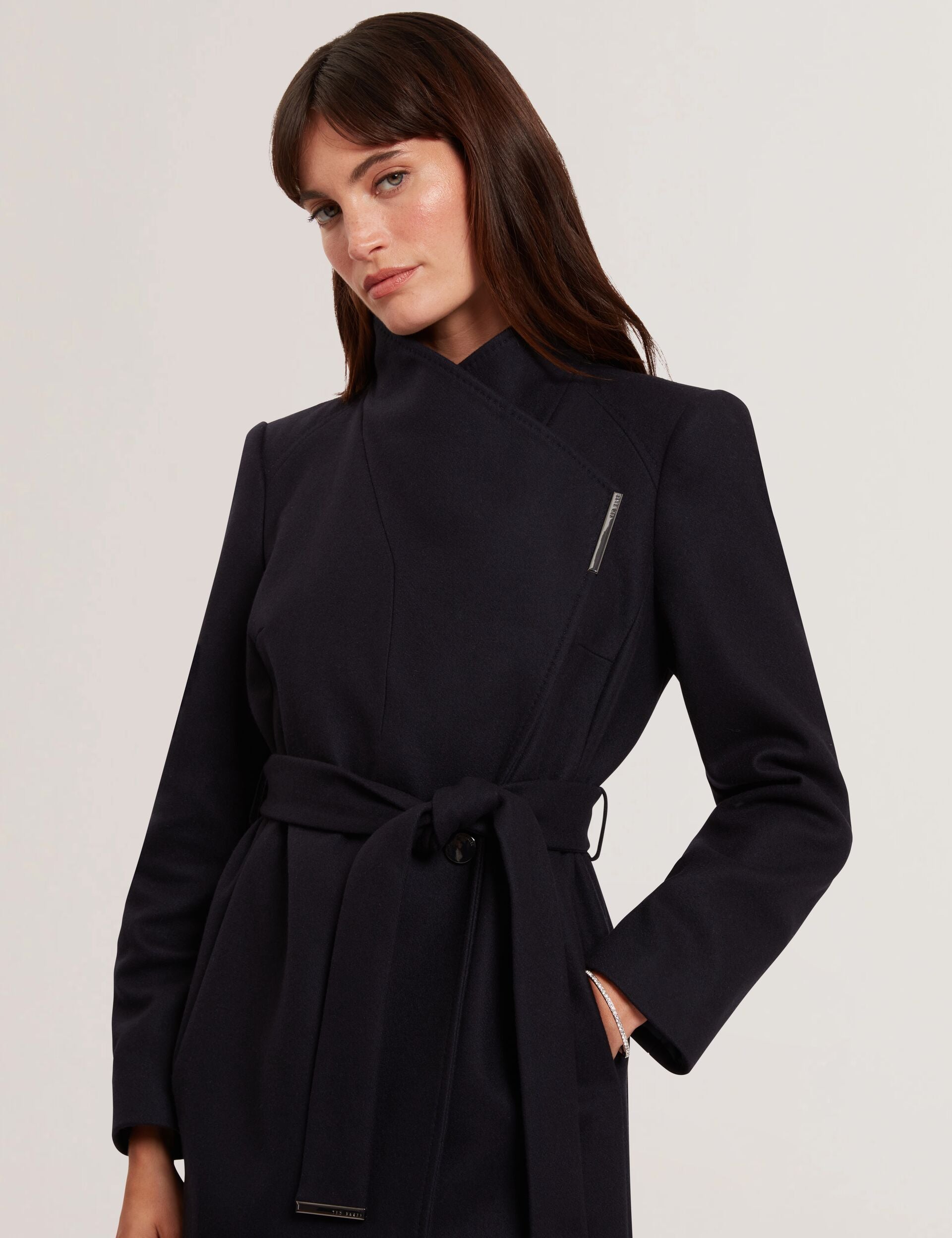 Ted Baker Rose Mid Length Belted Wool Wrap Coat Women's