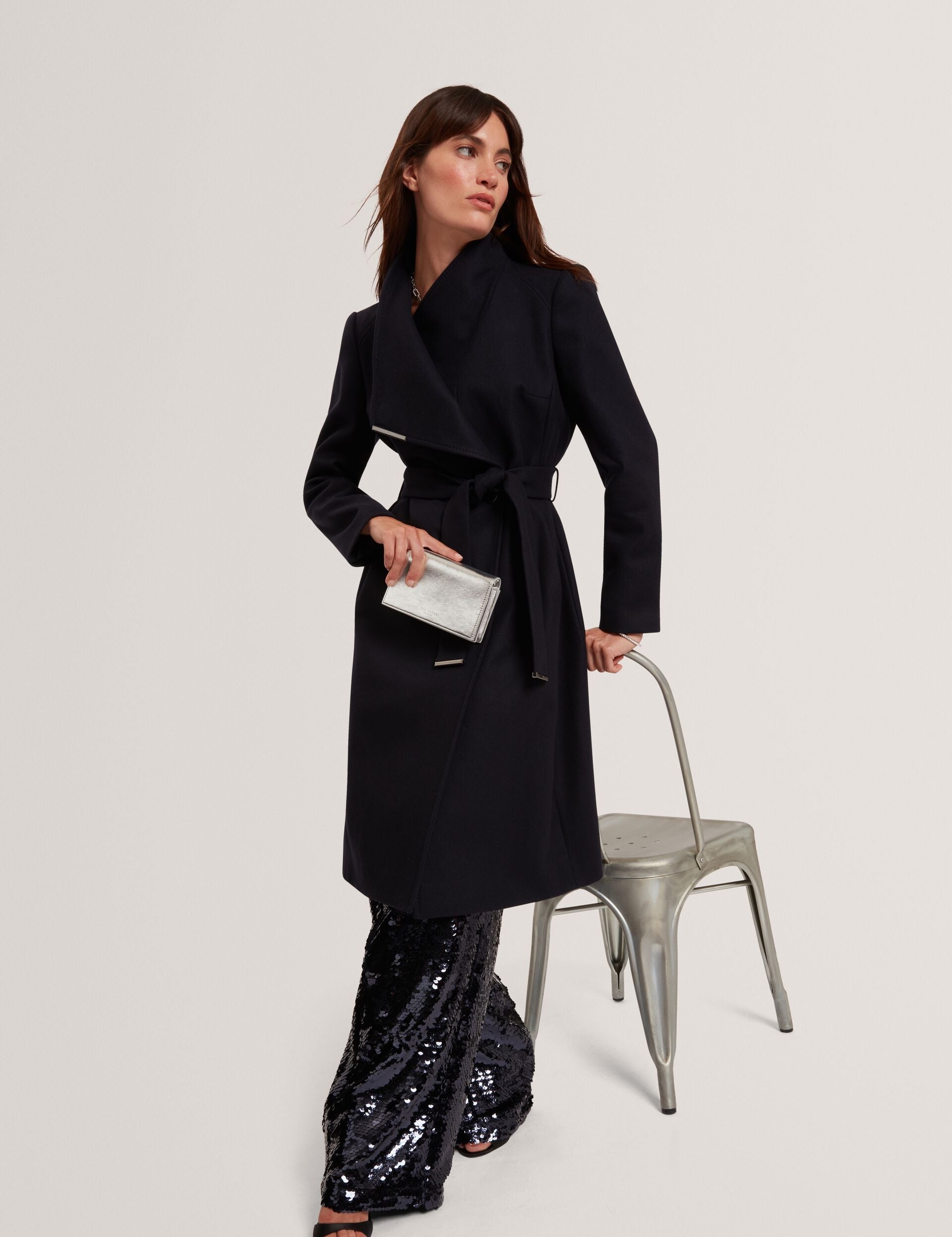 Ted Baker Rose Mid Length Belted Wool Wrap Coat Women's