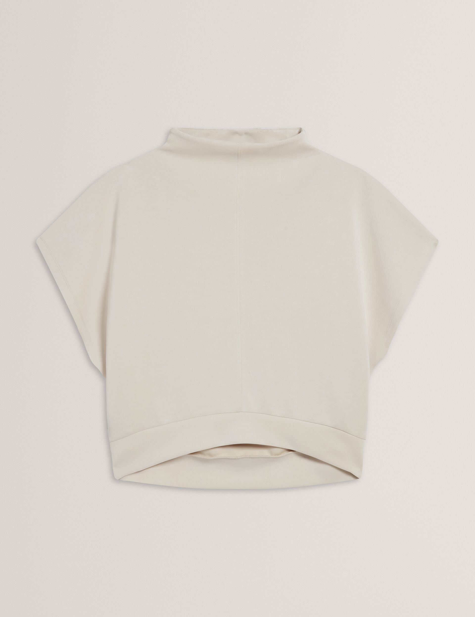 Ted Baker Haliyy Funnel Neck Short Sleeve Sweatshirt In Ivory Women's