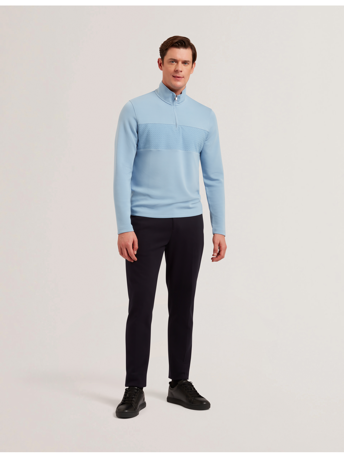 Ted Baker Simonea Textured Panel Halfzip Modal Sweatshirt