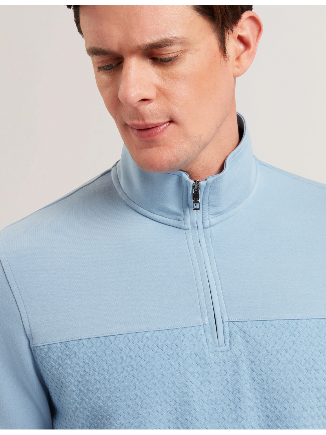 Ted Baker Simonea Textured Panel Halfzip Modal Sweatshirt