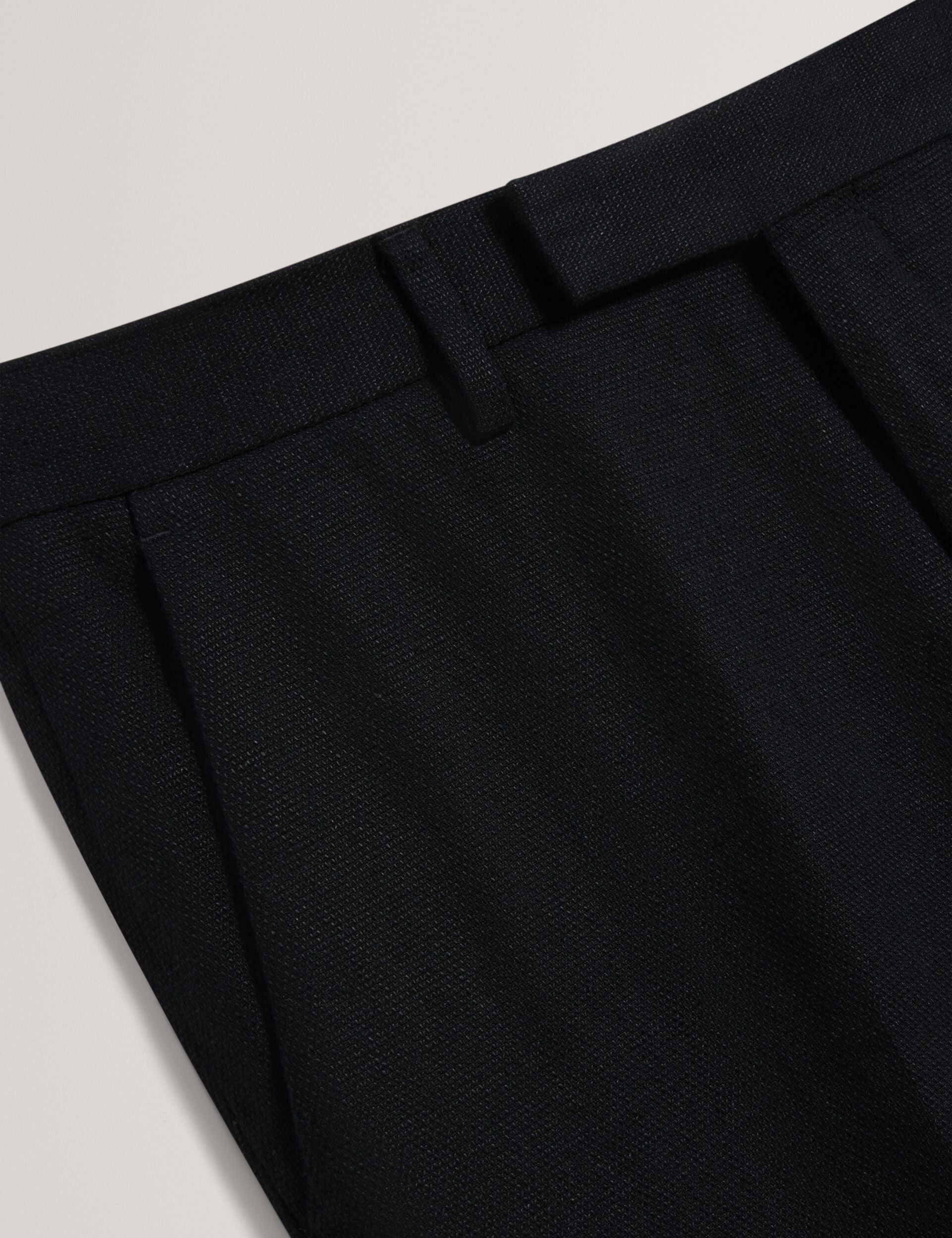 Ted Baker Kumart Black Linen Blend Woven Slim Fit Trousers
