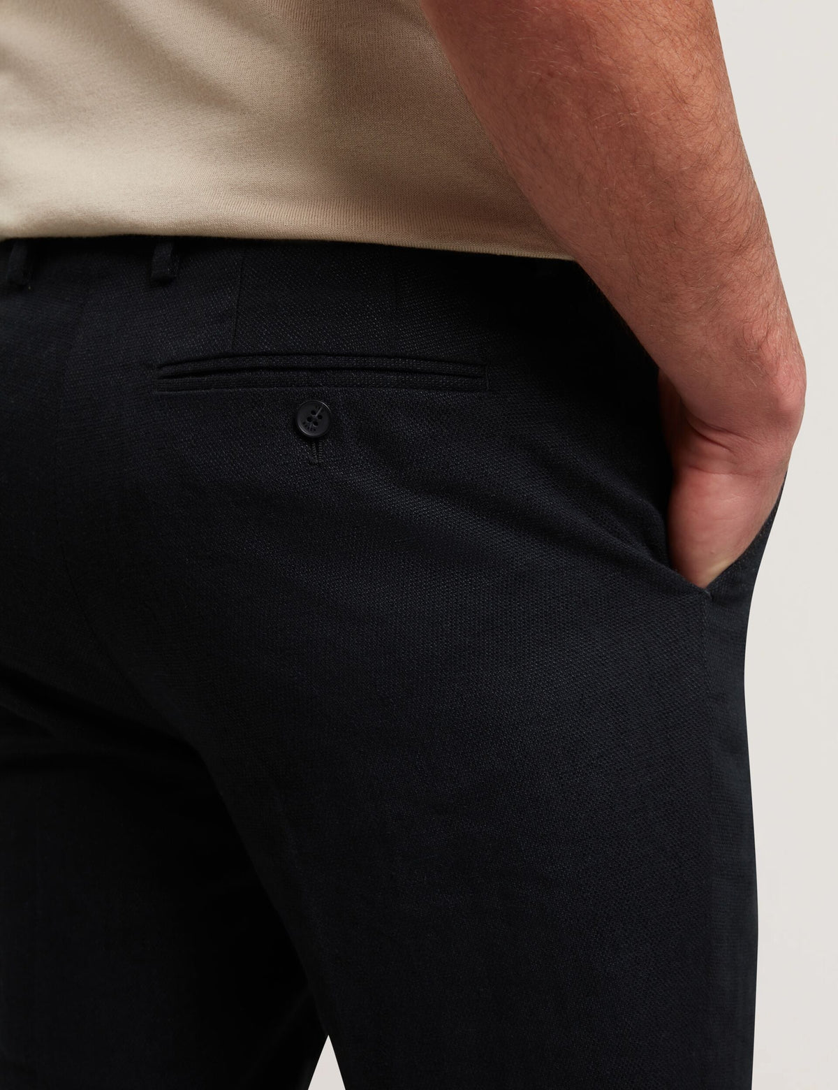 Ted Baker Kumart Black Linen Blend Woven Slim Fit Trousers