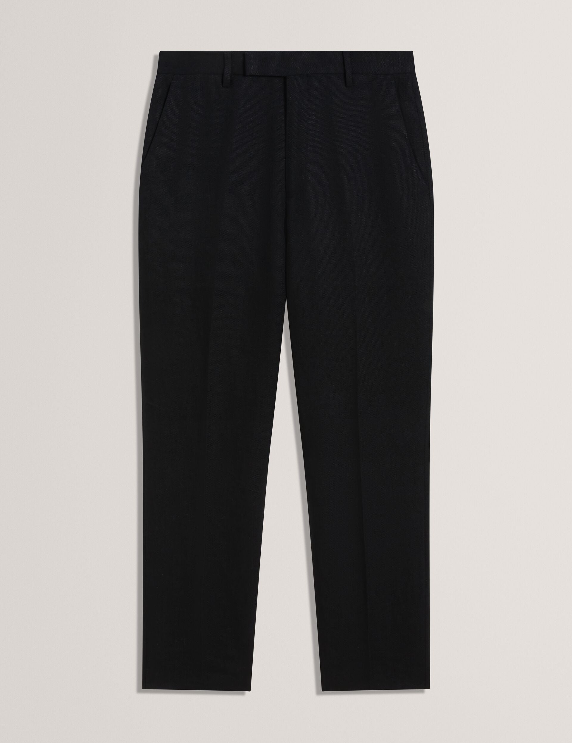 Ted Baker Kumart Black Linen Blend Woven Slim Fit Trousers