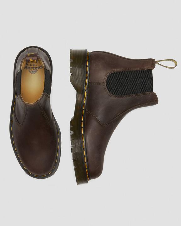 2976 Bex Crazy Horse Chelsea Boots - Dark Brown - Womens