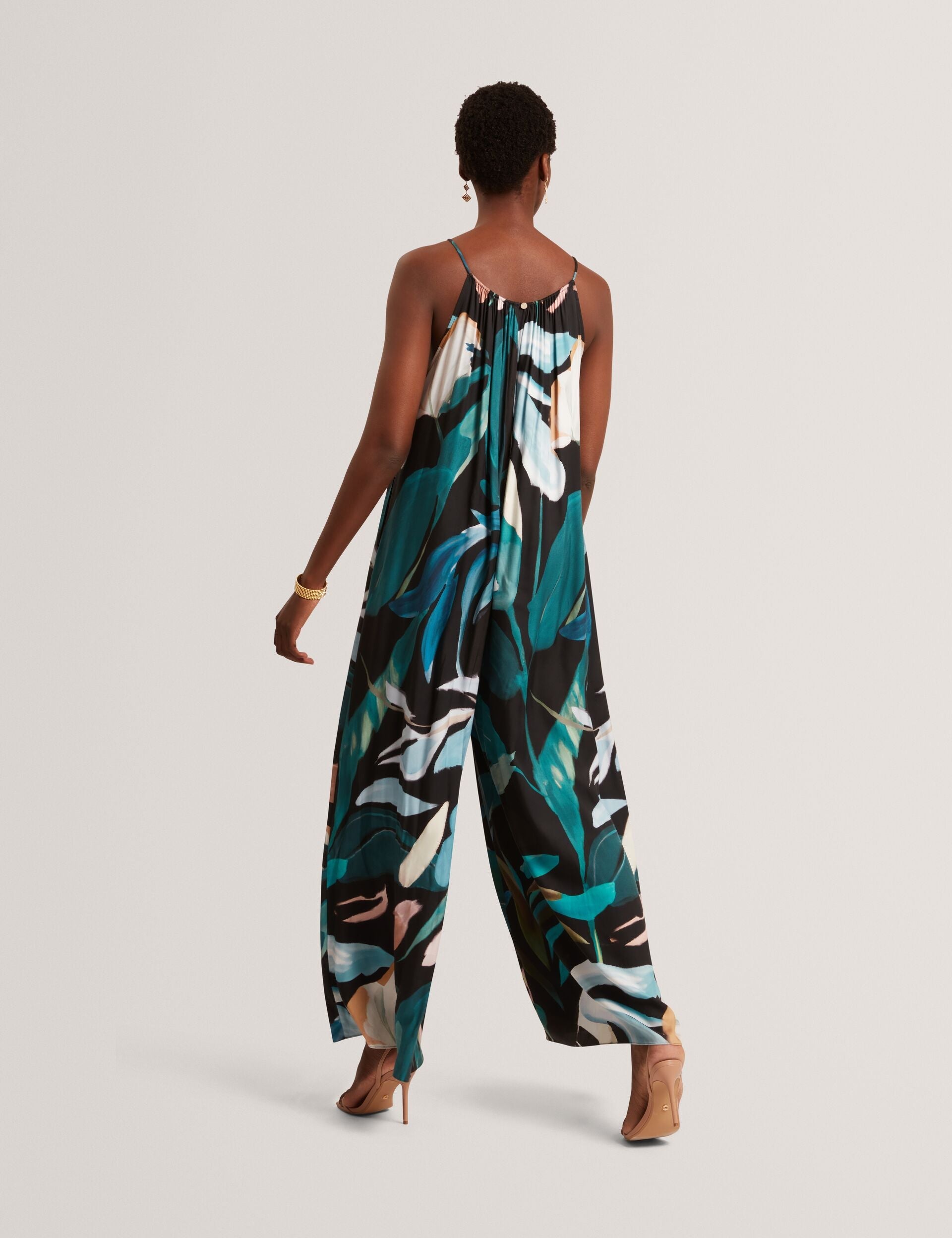 Ted Baker Eskaa Abstract Print Flowy Wide Leg Jumpsuit Women's