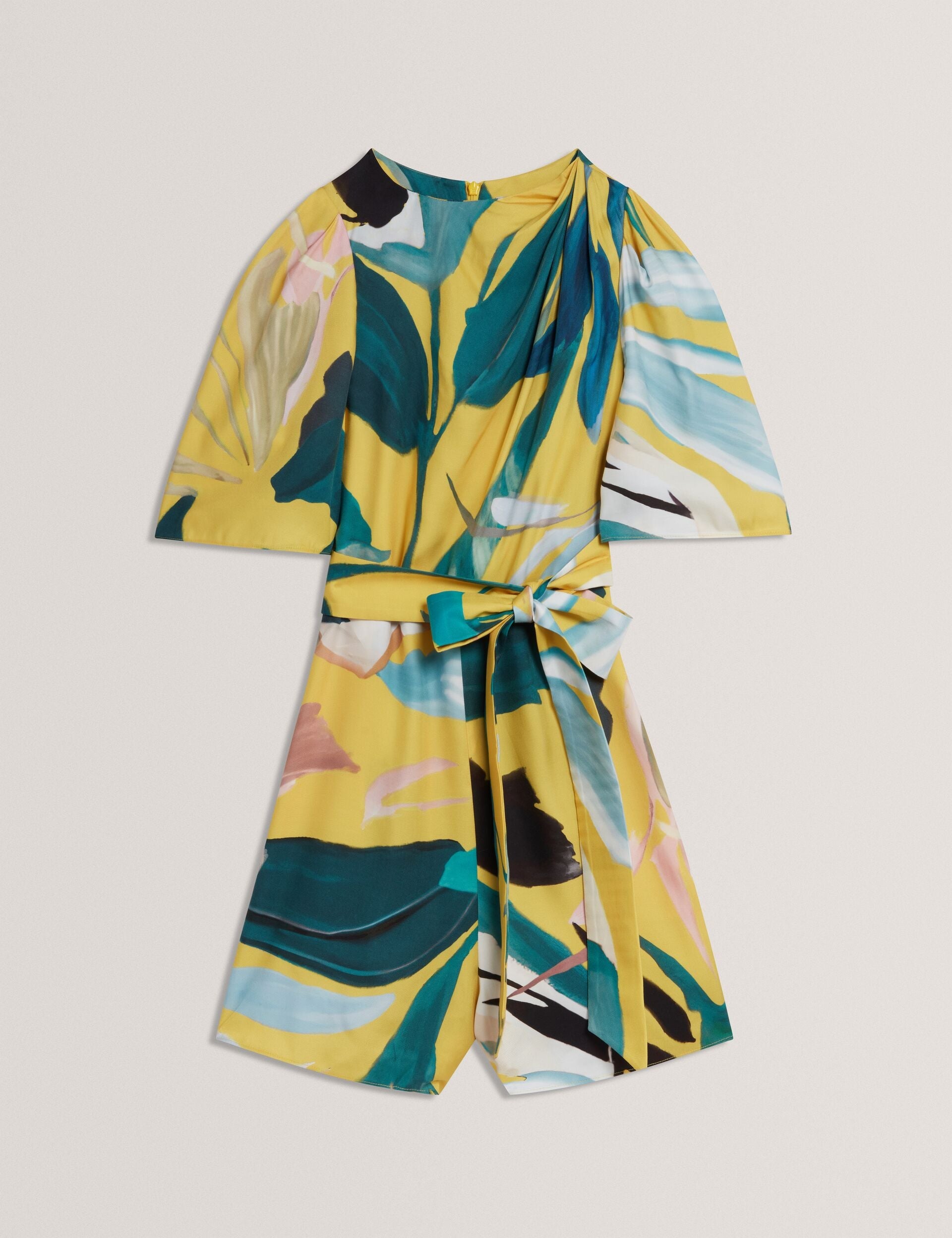 Ted Baker Tiani Printed Flutter Sleeve Belted Playsuit Women's