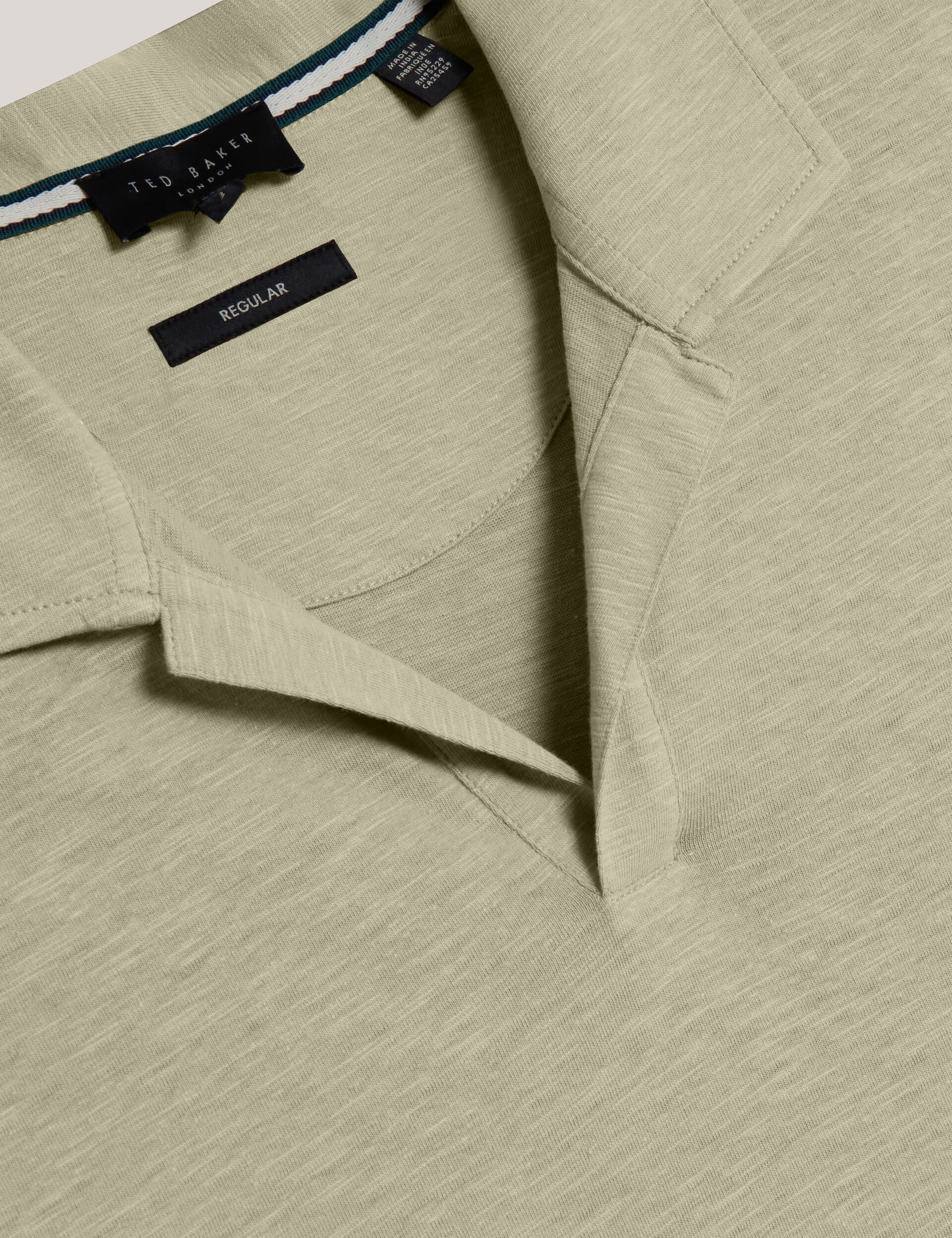 Ted Baker Anito Cotton Linen Open Neck Polo Shirt