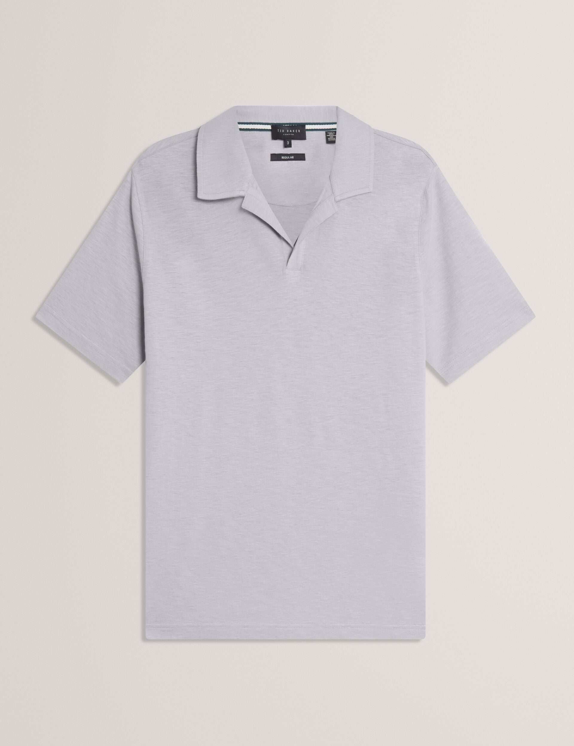 Ted Baker Anito Cotton Linen Open Neck Polo Shirt