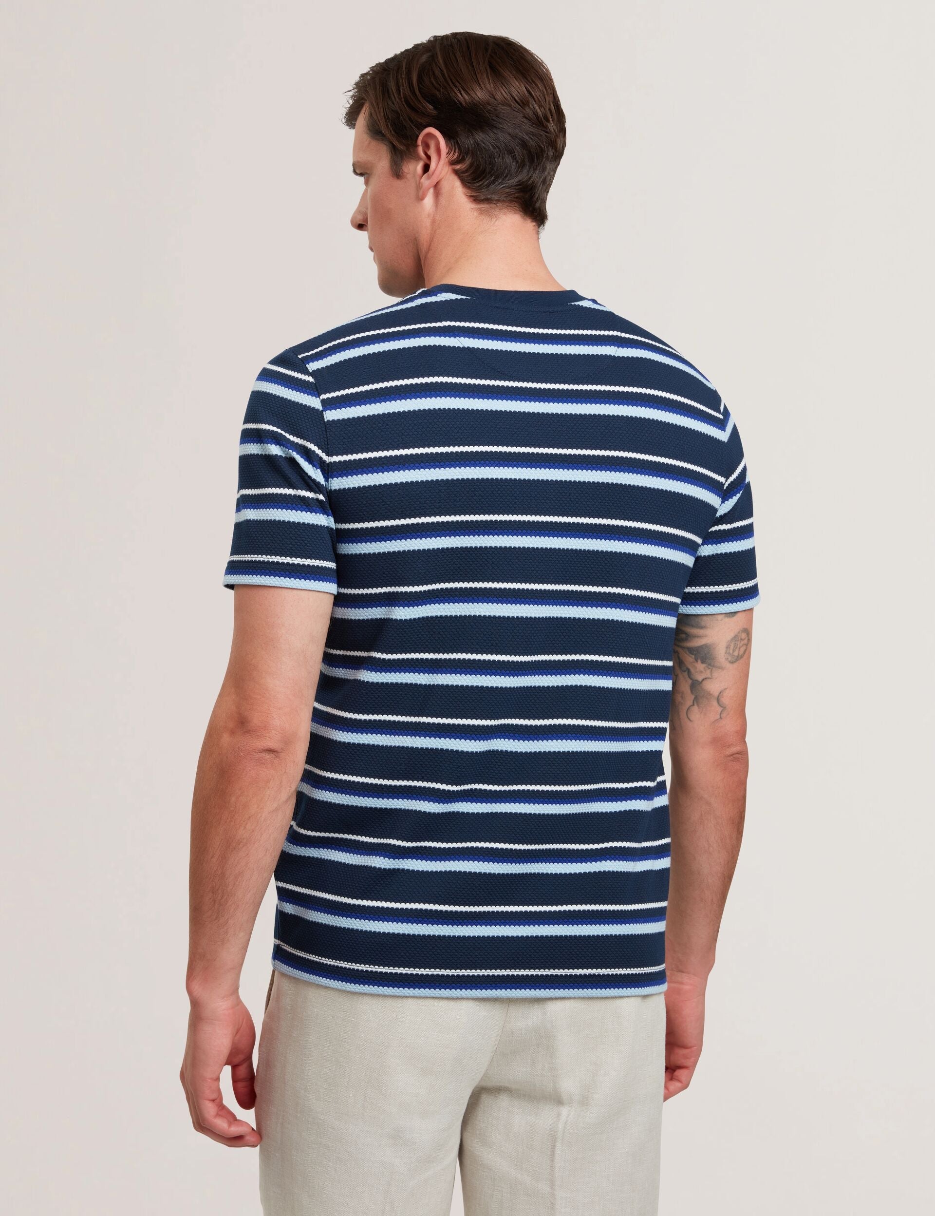Ted Baker Gorano Short Sleeve Textured Striped Tshirt