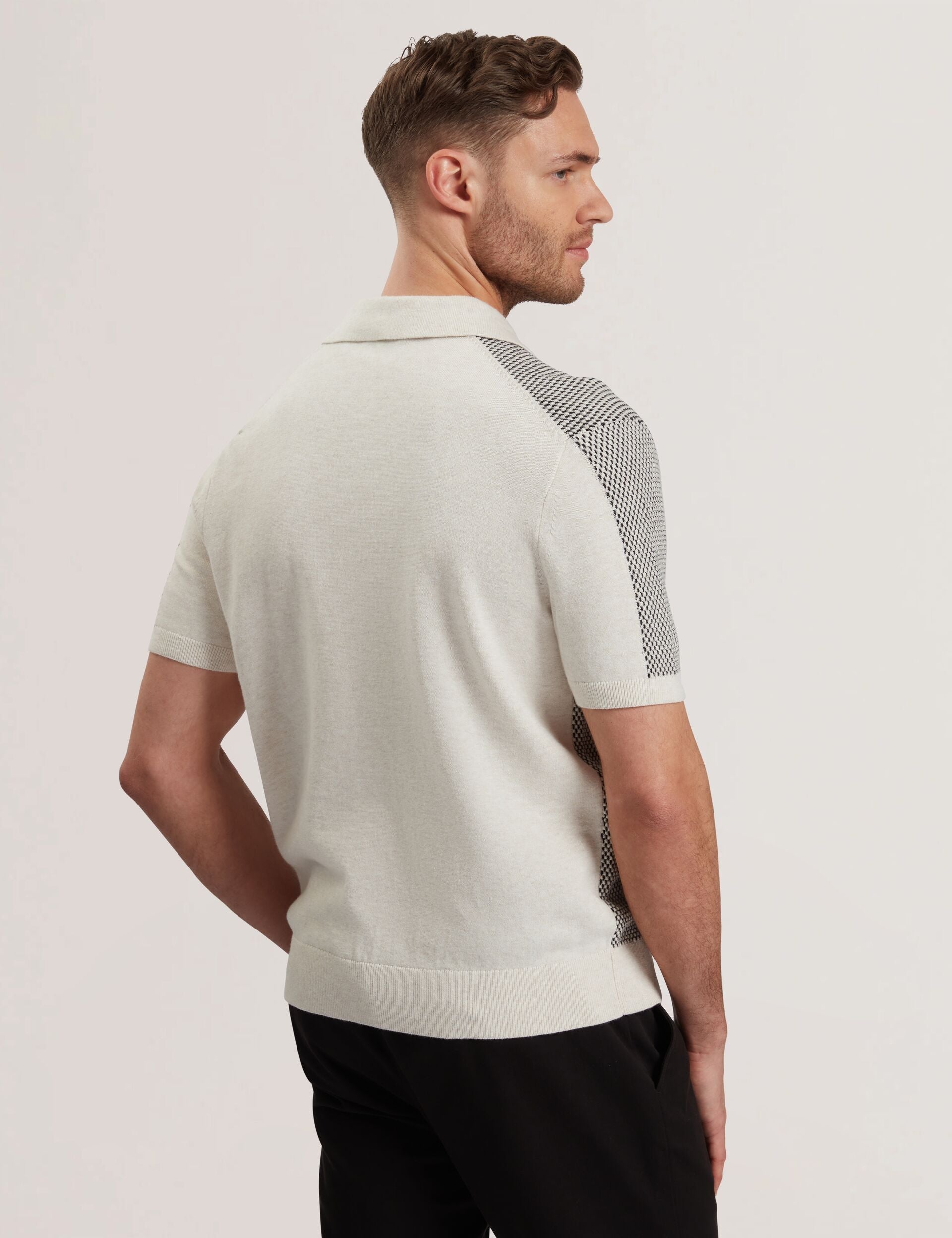 Ted Baker Gregry Textured Knit Revere Collar Polo Shirt