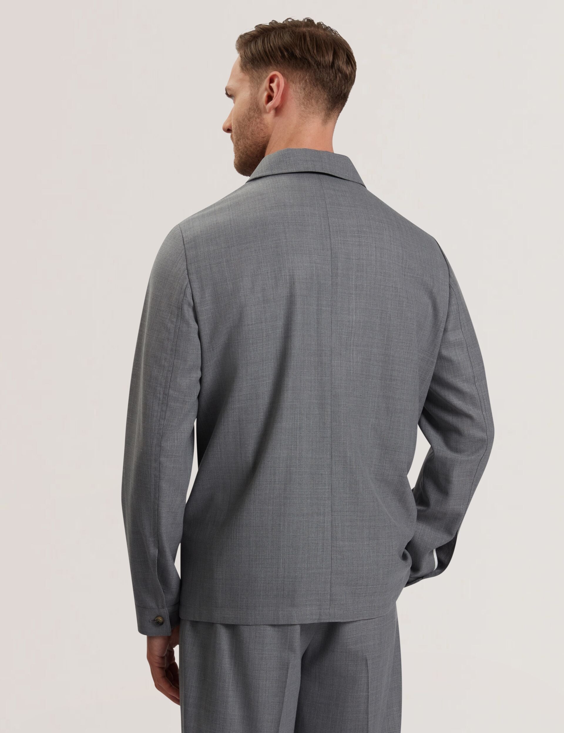 Ted Baker Selwynj Grey Lightweight Wool Blend Shirt Jacket