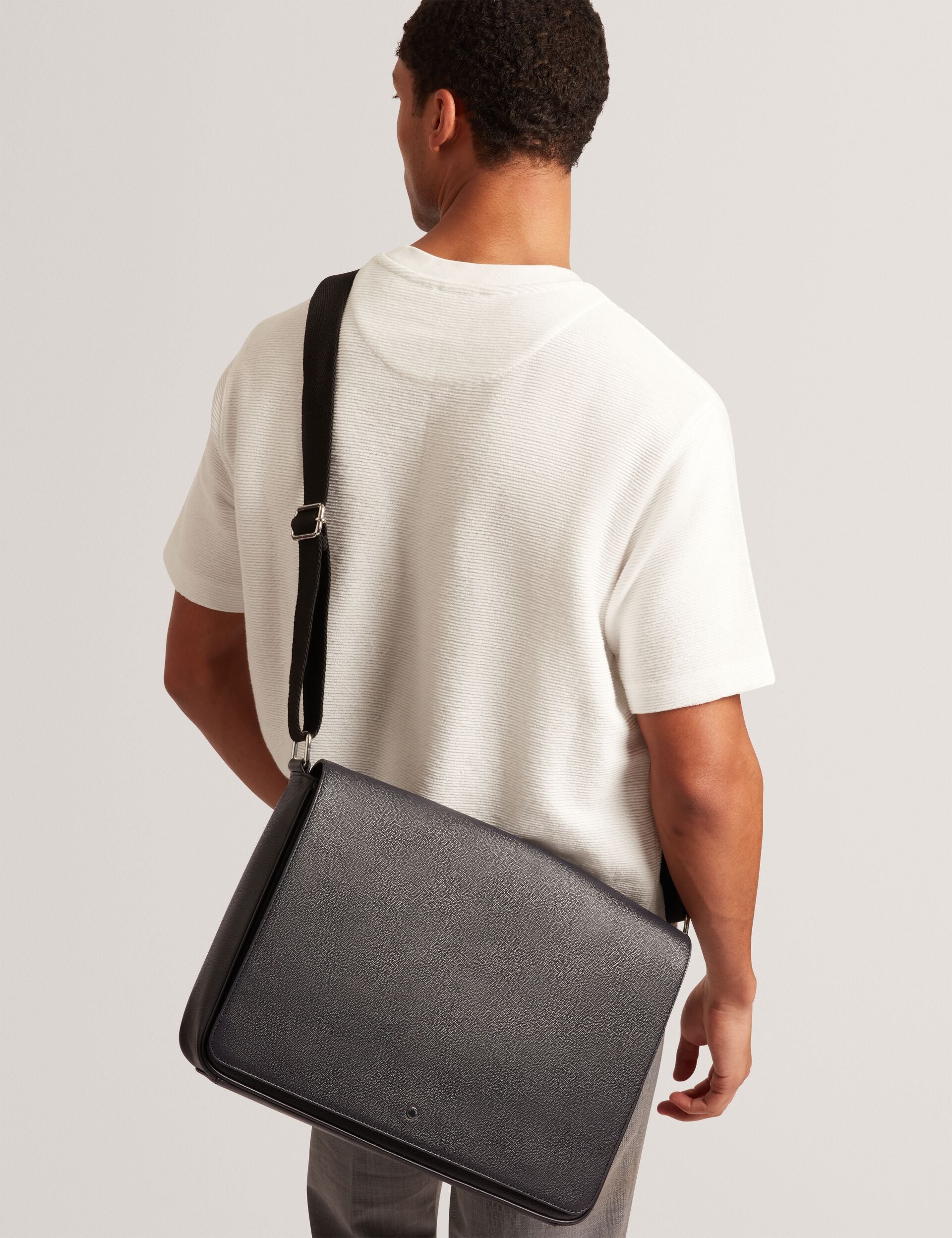 Ted Baker Kamaron Caviar Leather Crossbody Messenger Bag