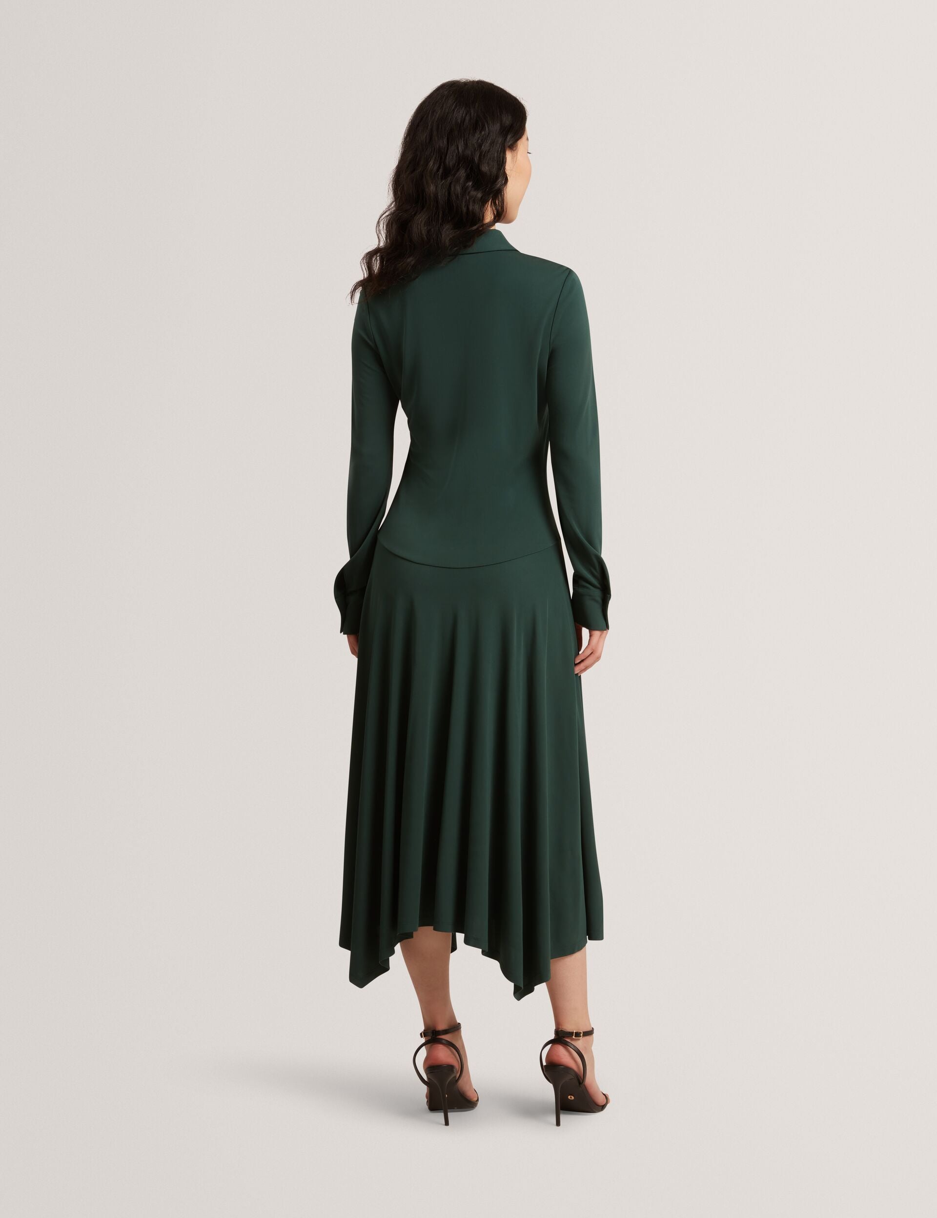 Ted Baker Talyahh Asymmetric Jersey Midi Shirt Dress Women's