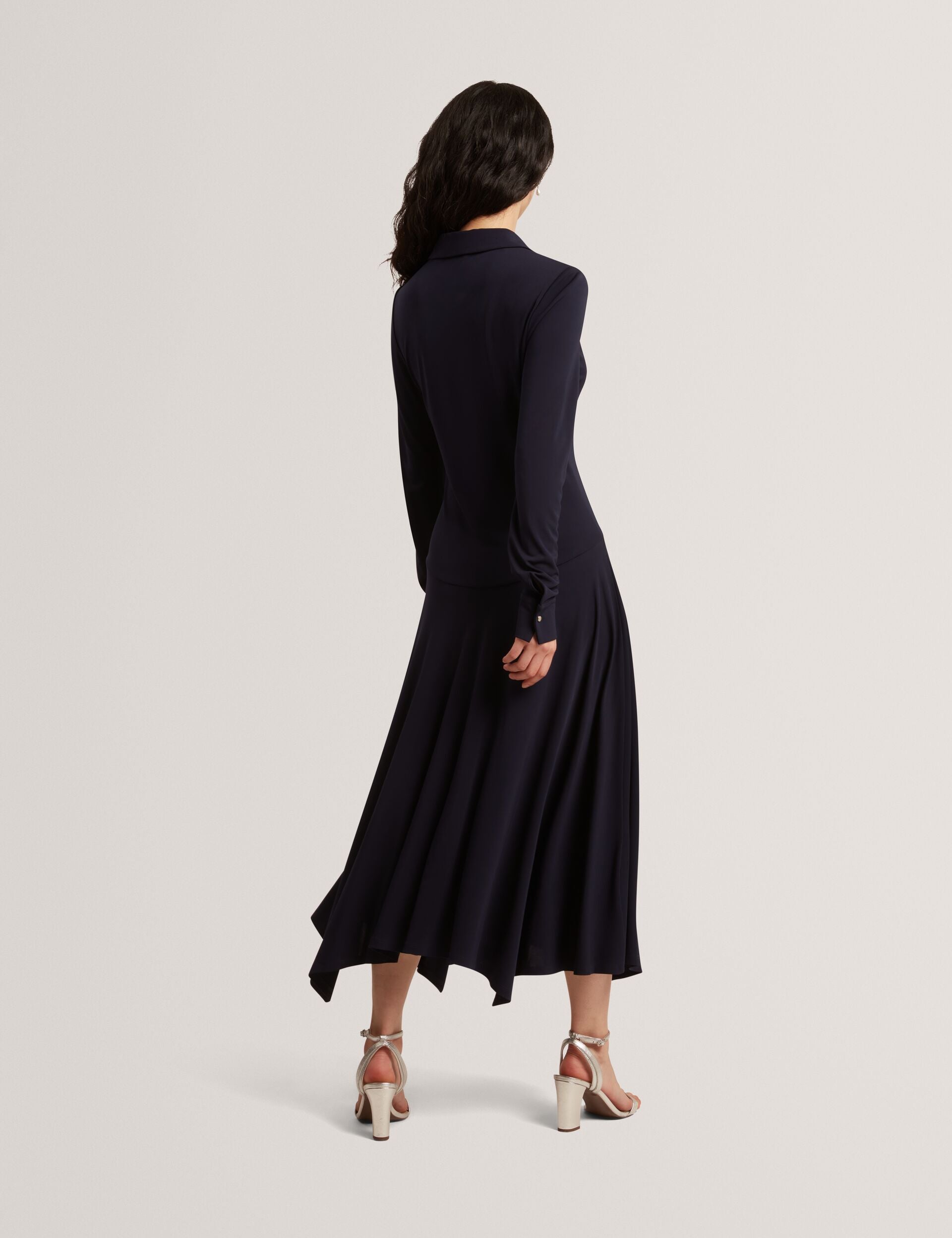 Ted Baker Talyahh Asymmetric Jersey Midi Shirt Dress Women's