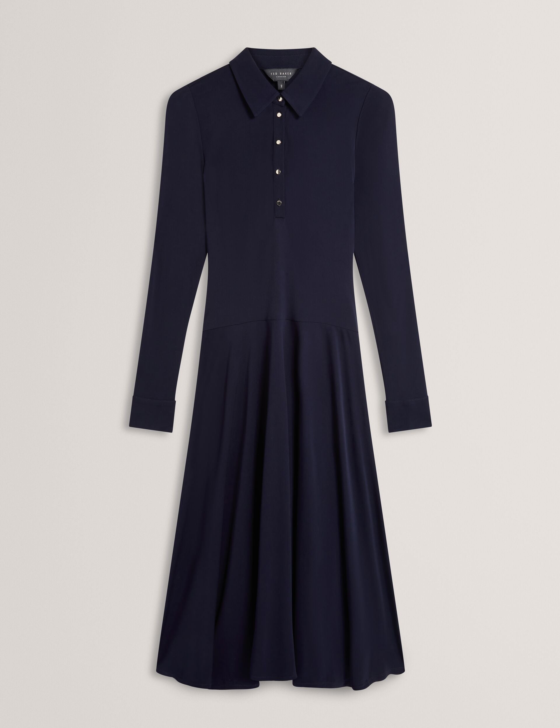 Ted Baker Talyahh Asymmetric Jersey Midi Shirt Dress Women's