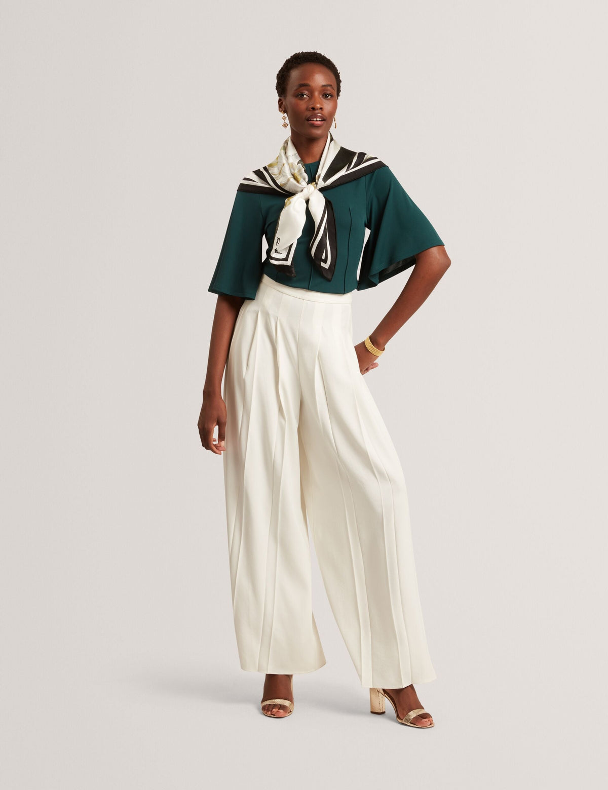 Ted Baker Jackaln Seam Detail Flutter Sleeve Jersey Top Women's