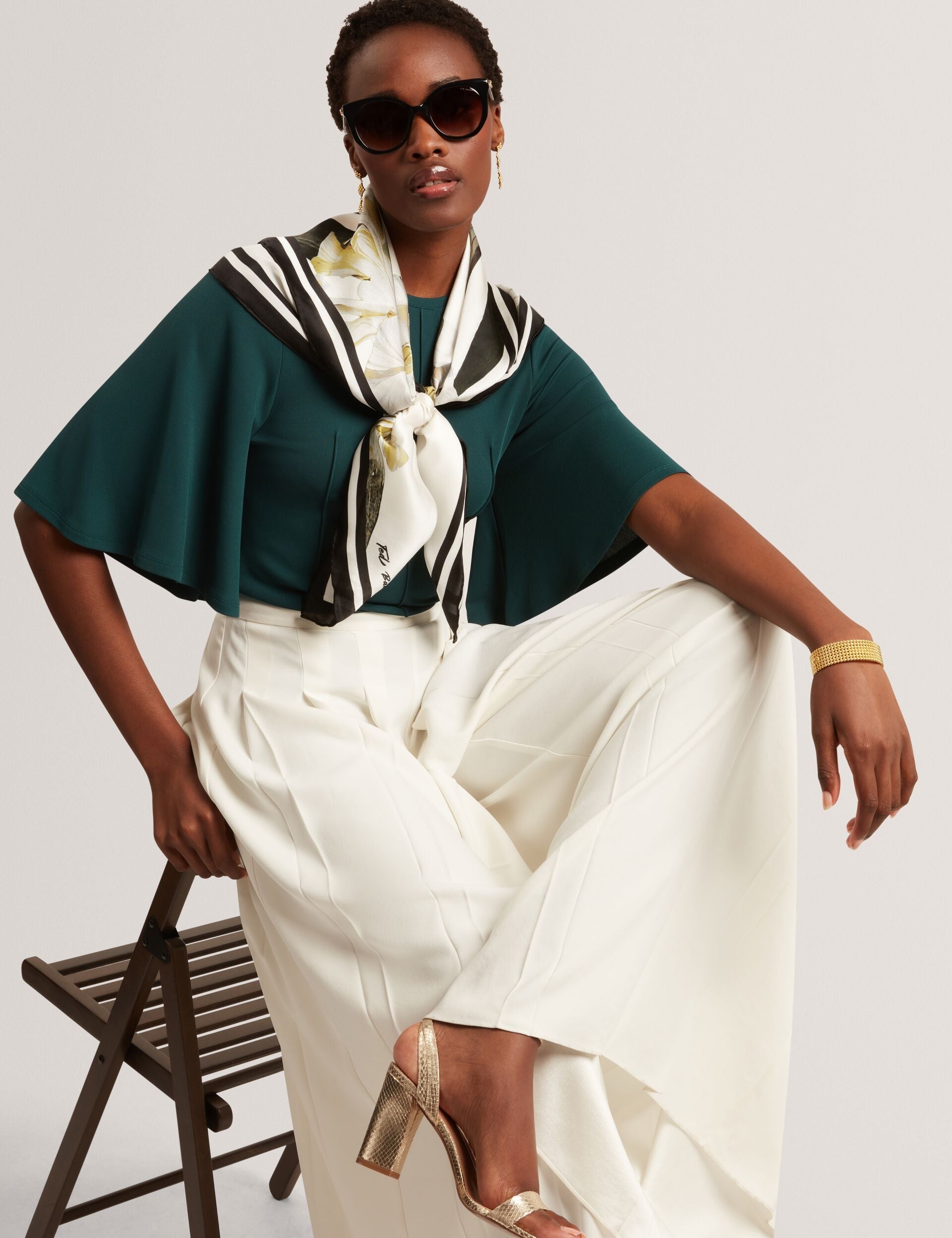 Ted Baker Jackaln Seam Detail Flutter Sleeve Jersey Top Women's