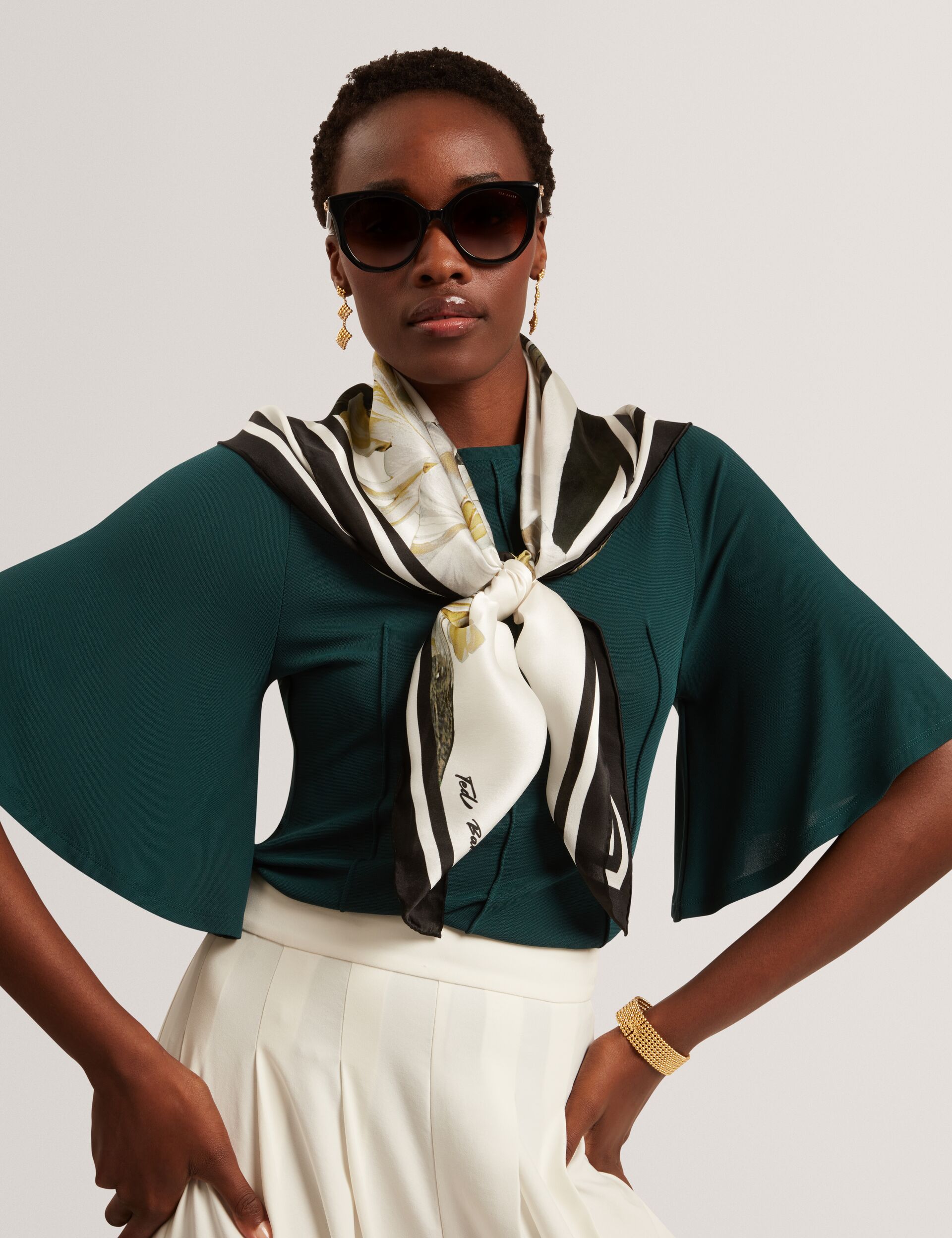Ted Baker Jackaln Seam Detail Flutter Sleeve Jersey Top Women's