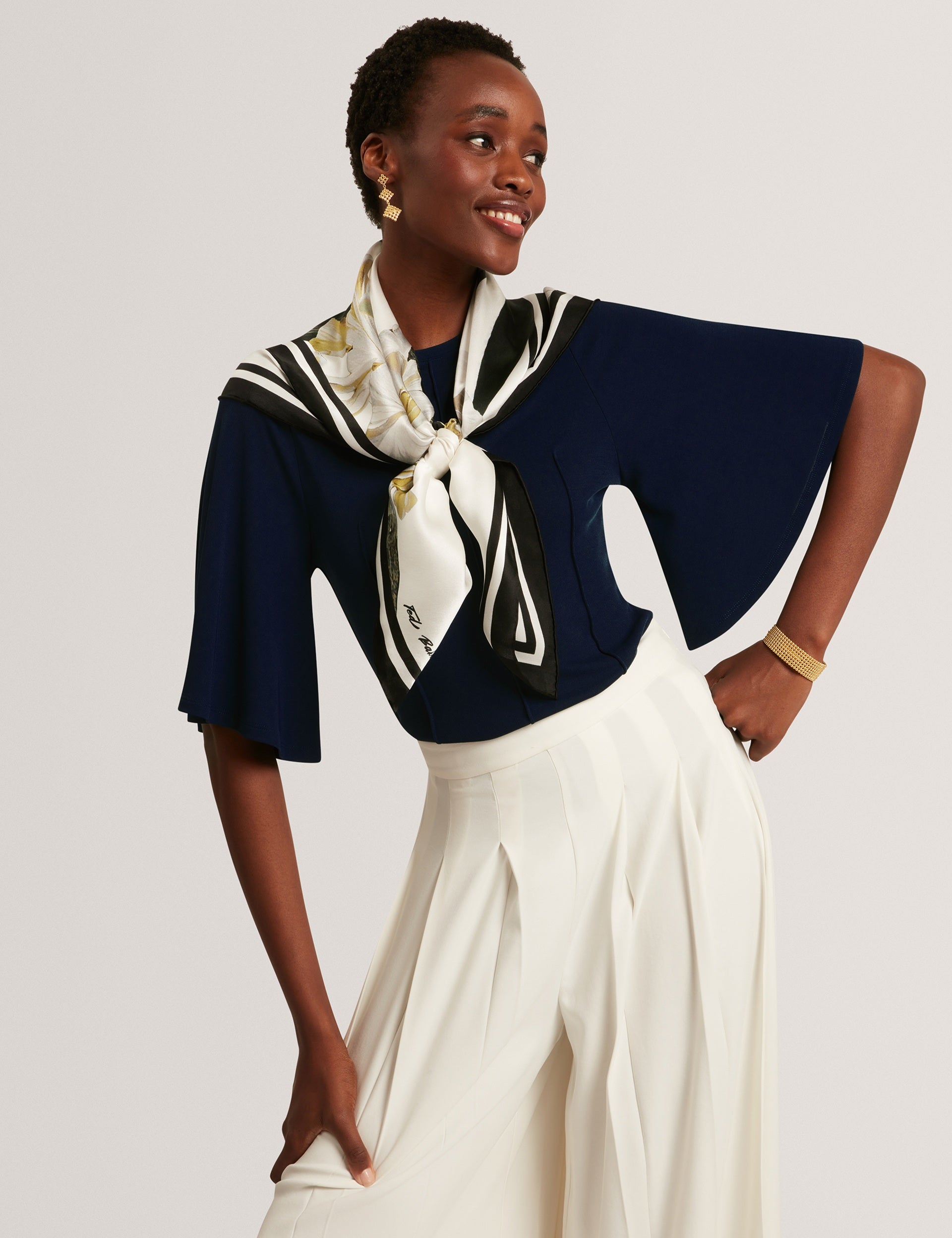 Ted Baker Jackaln Seam Detail Flutter Sleeve Jersey Top Women's