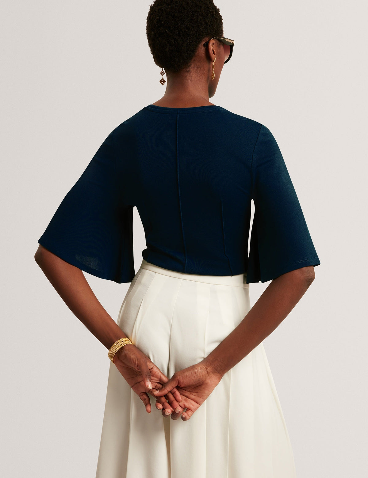 Ted Baker Jackaln Seam Detail Flutter Sleeve Jersey Top Women's