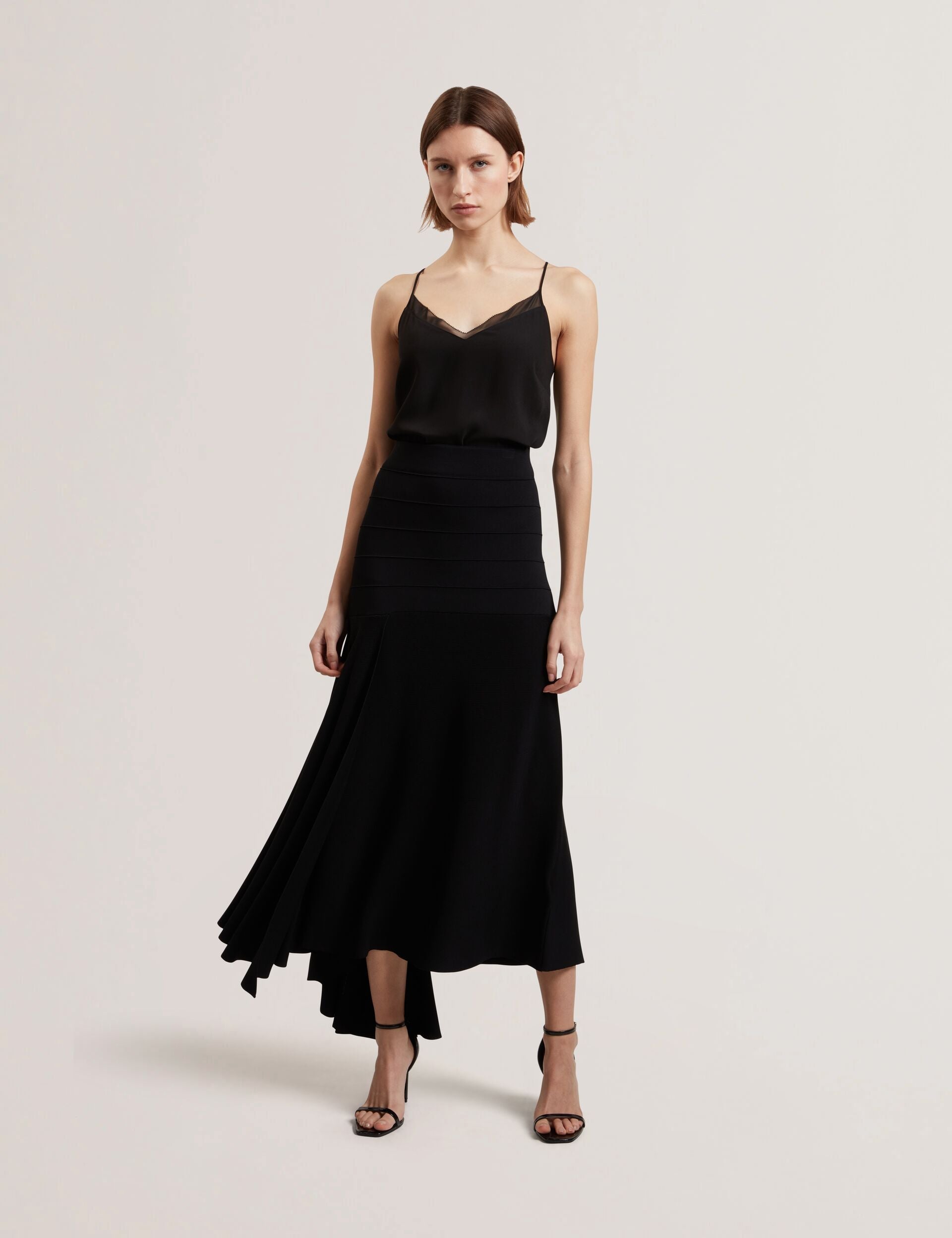 Ted Baker Laurrie Asymmetric Waterfall Hem Knitted Midi Skirt Women's