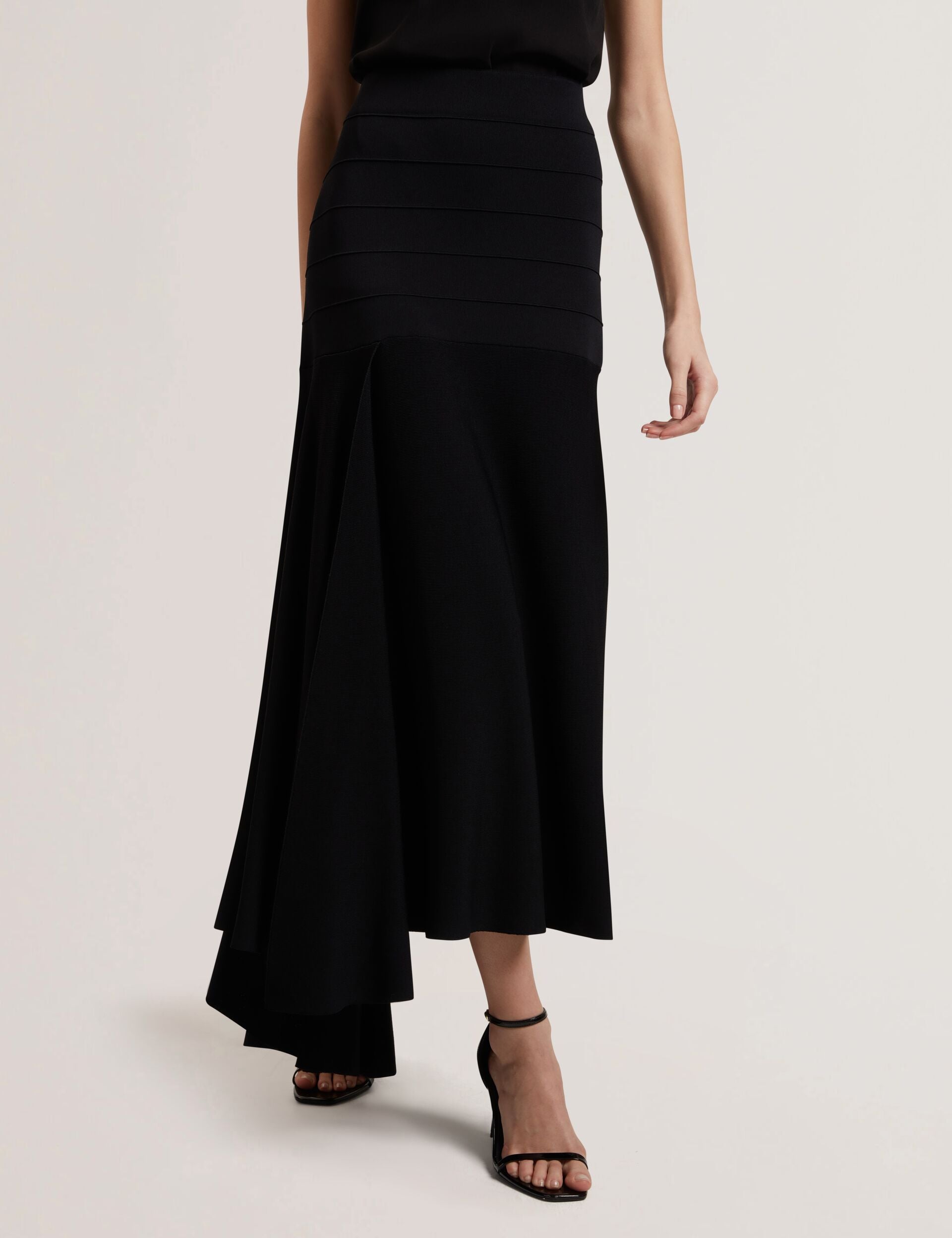 Ted Baker Laurrie Asymmetric Waterfall Hem Knitted Midi Skirt Women's