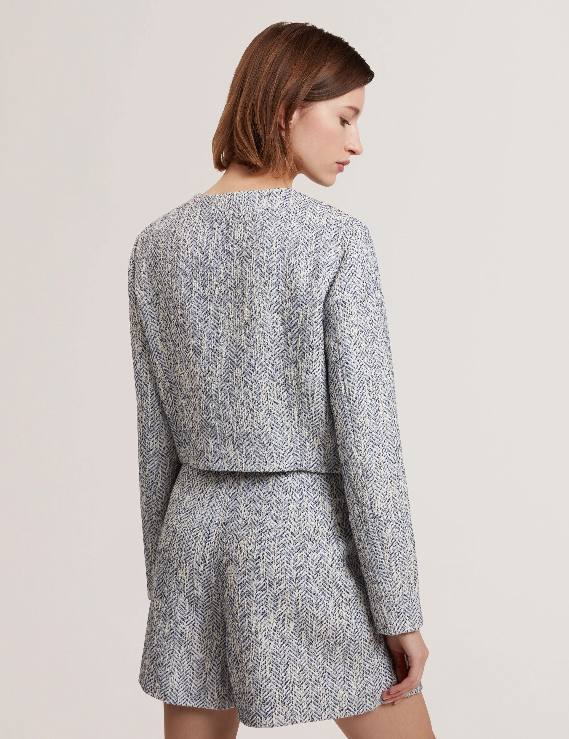 Ted Baker Vulpa Boucle Buttonup Cropped Tailored Jacket Women's