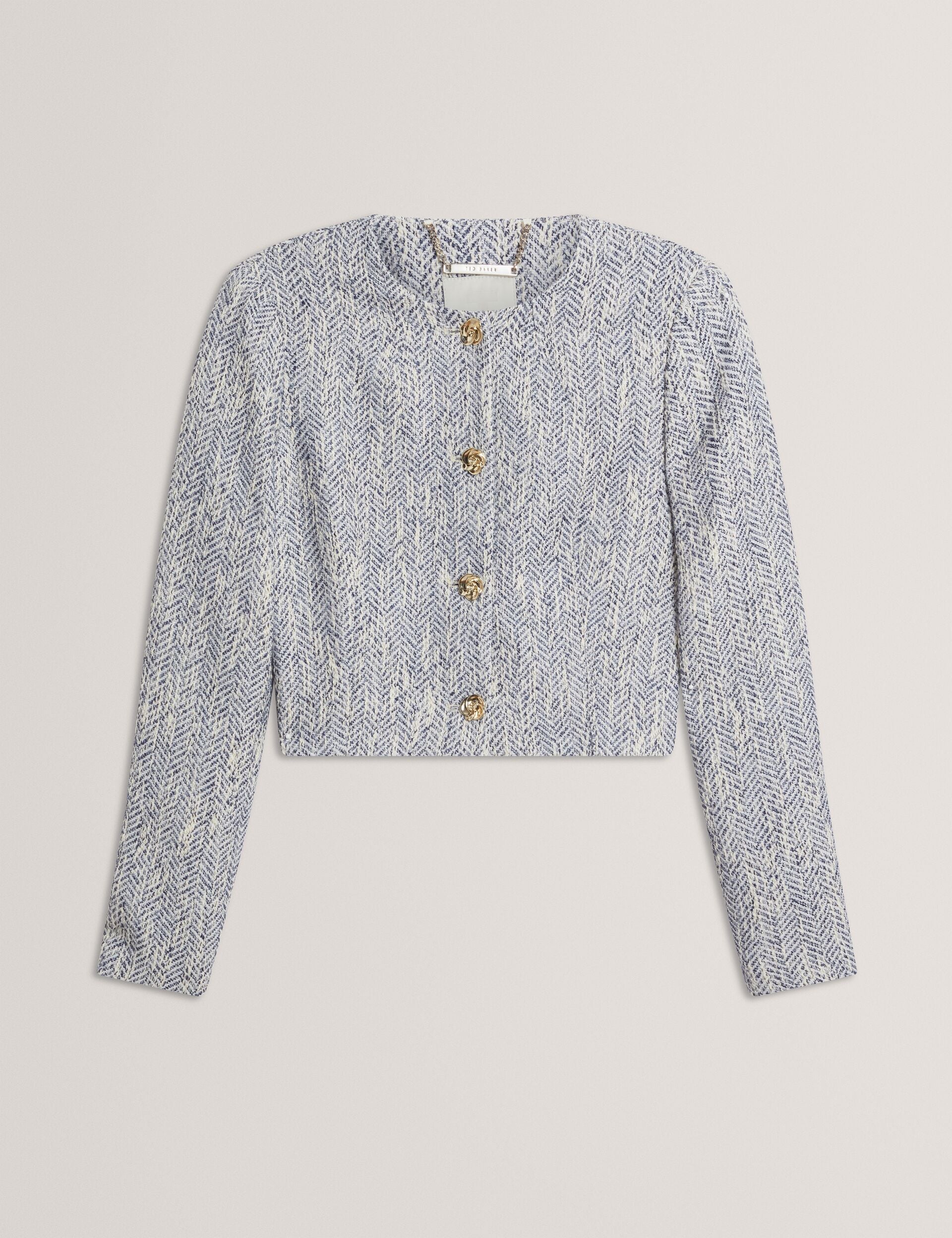 Ted Baker Vulpa Boucle Buttonup Cropped Tailored Jacket Women's
