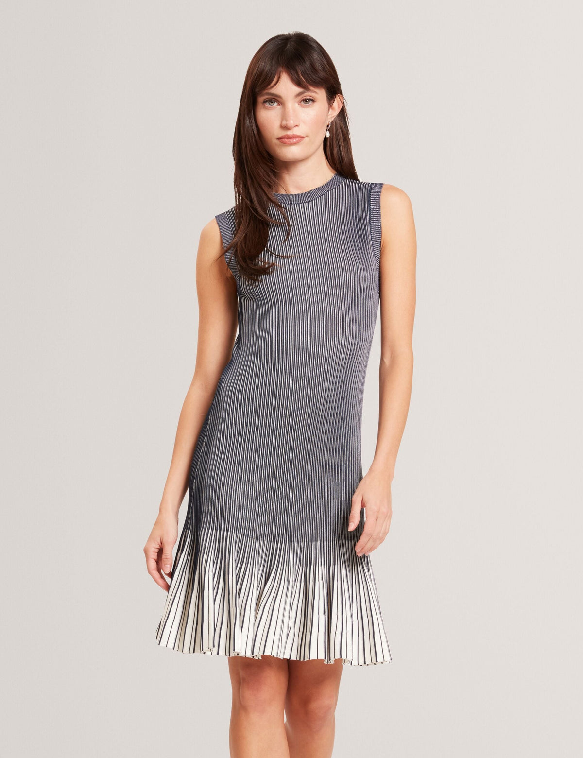 Ted Baker Lilyo Ribbed Knit Flippy Hem Sleeveless Mini Dress Women's