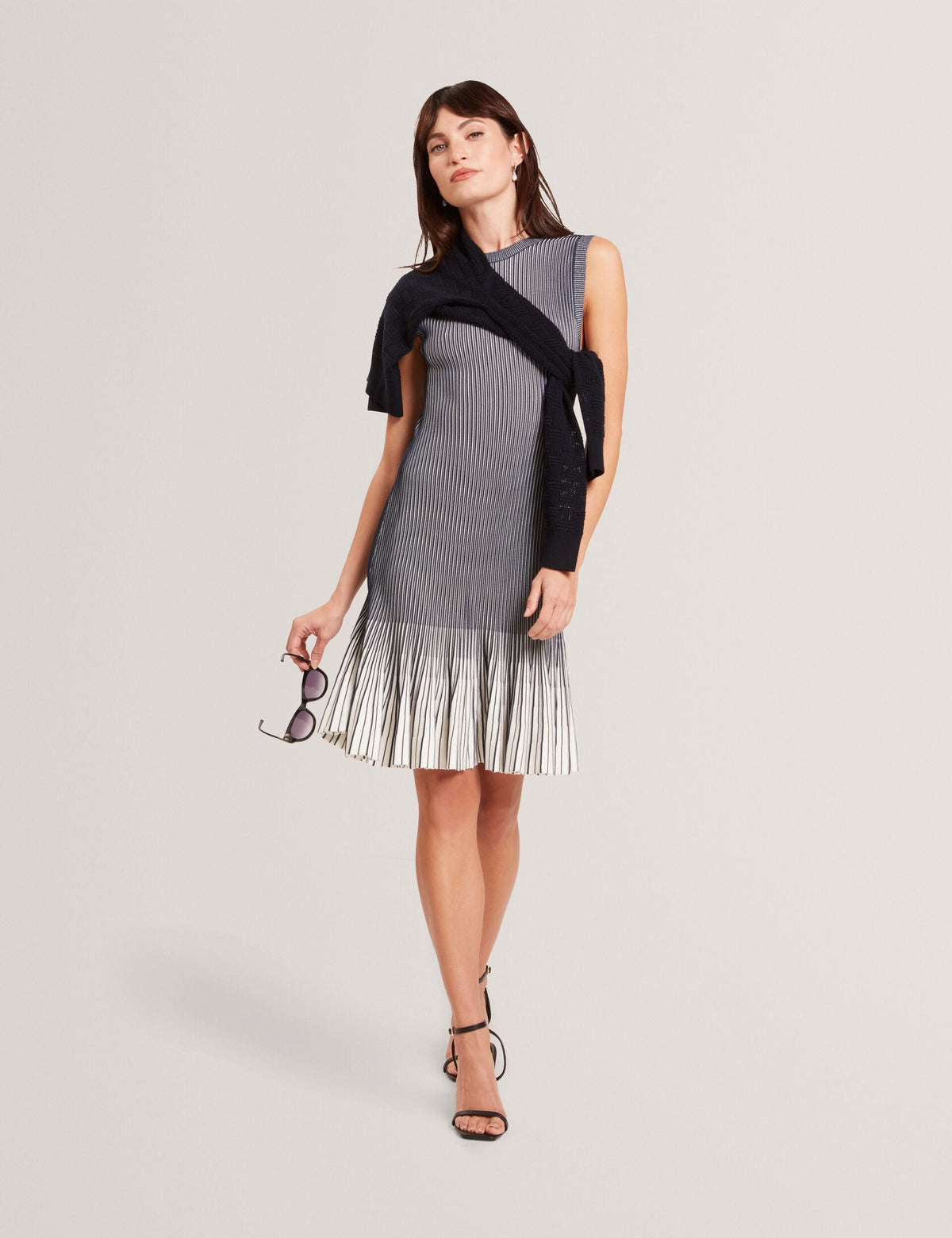 Ted Baker Lilyo Ribbed Knit Flippy Hem Sleeveless Mini Dress Women's