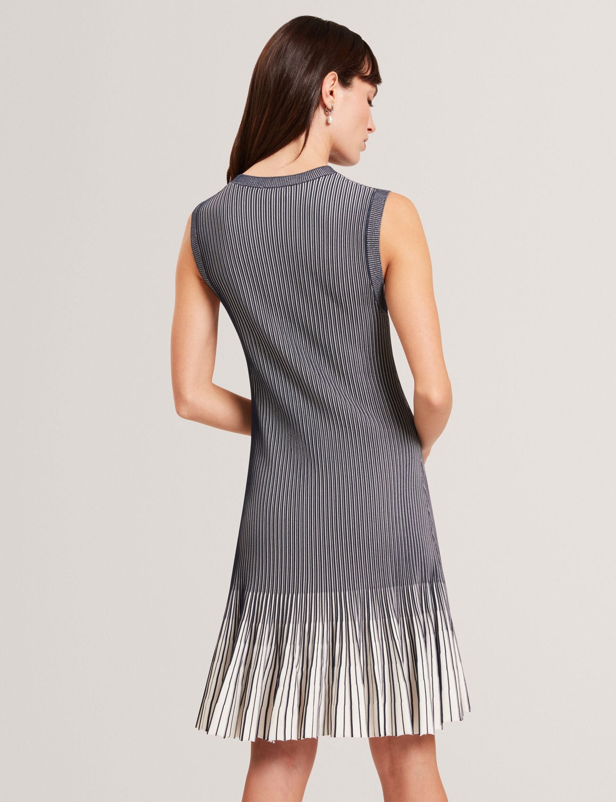 Ted Baker Lilyo Ribbed Knit Flippy Hem Sleeveless Mini Dress Women's