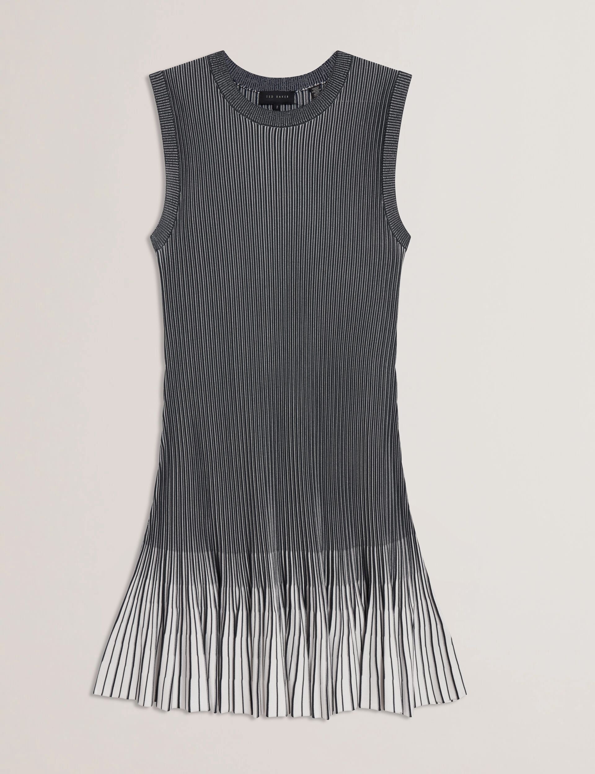 Ted Baker Lilyo Ribbed Knit Flippy Hem Sleeveless Mini Dress Women's