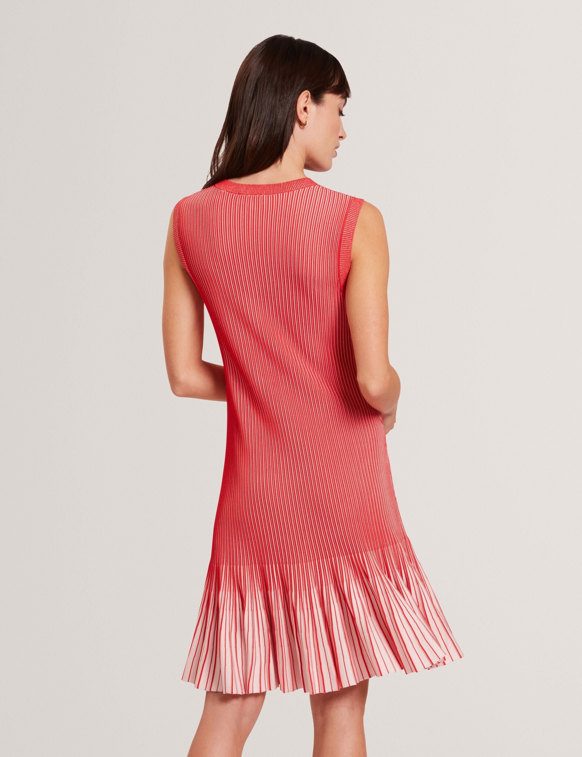 Ted Baker Lilyo Ribbed Knit Flippy Hem Sleeveless Mini Dress Women's