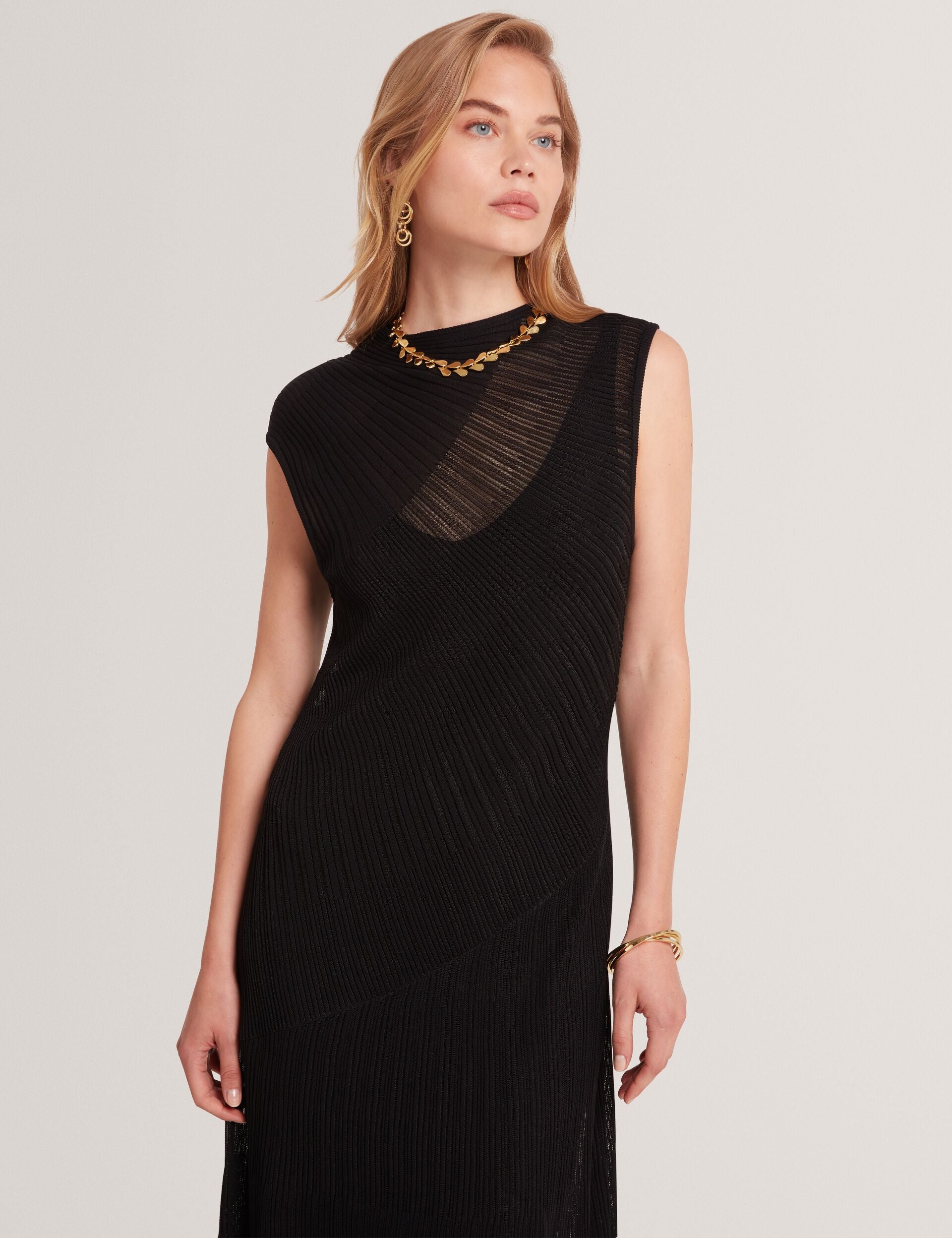 Ted Baker Celyina Sheer Detail Textured Knit Midaxi Dress Women's