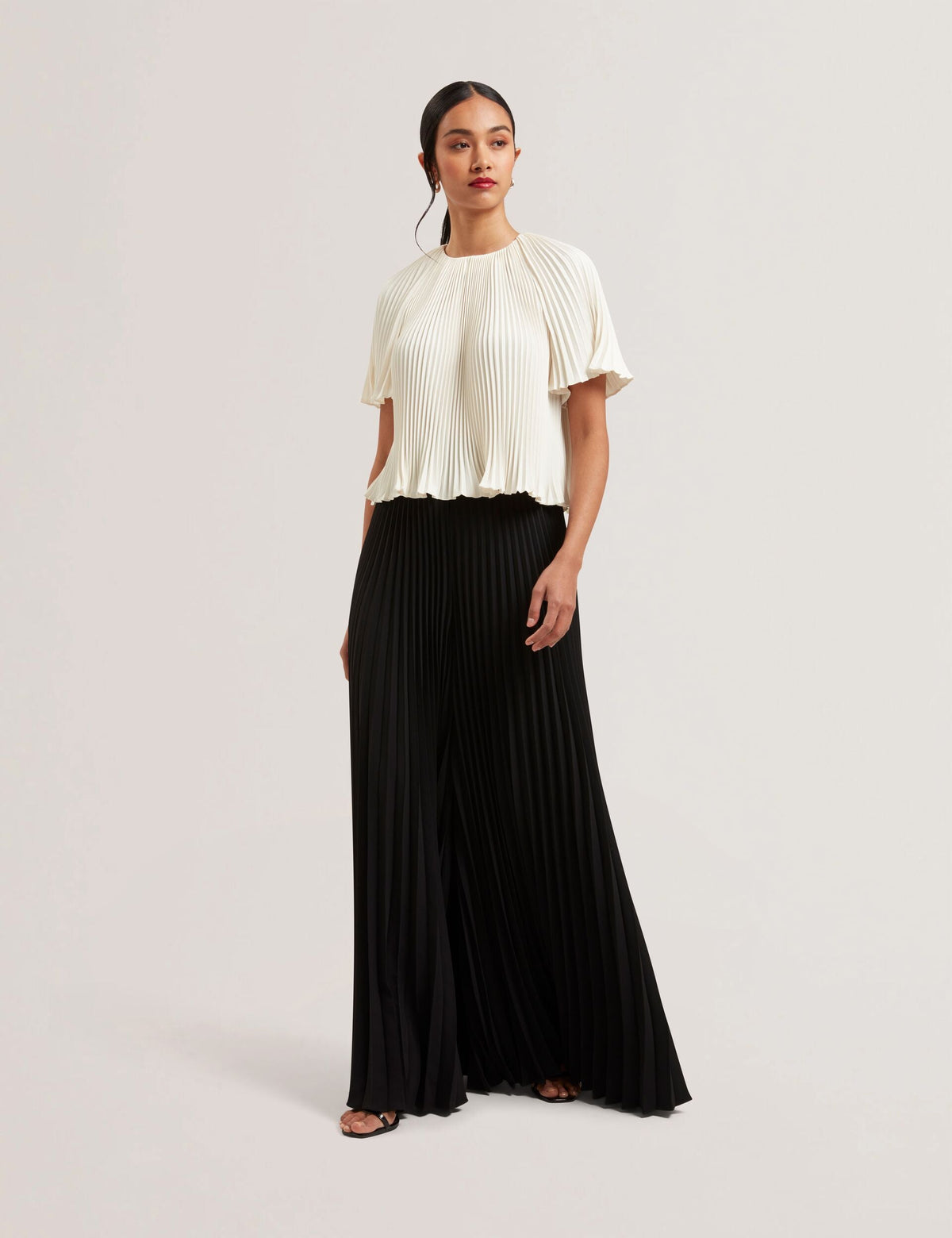 Ted Baker Haryx Pleated Wide Leg Palazzo Trousers Women's