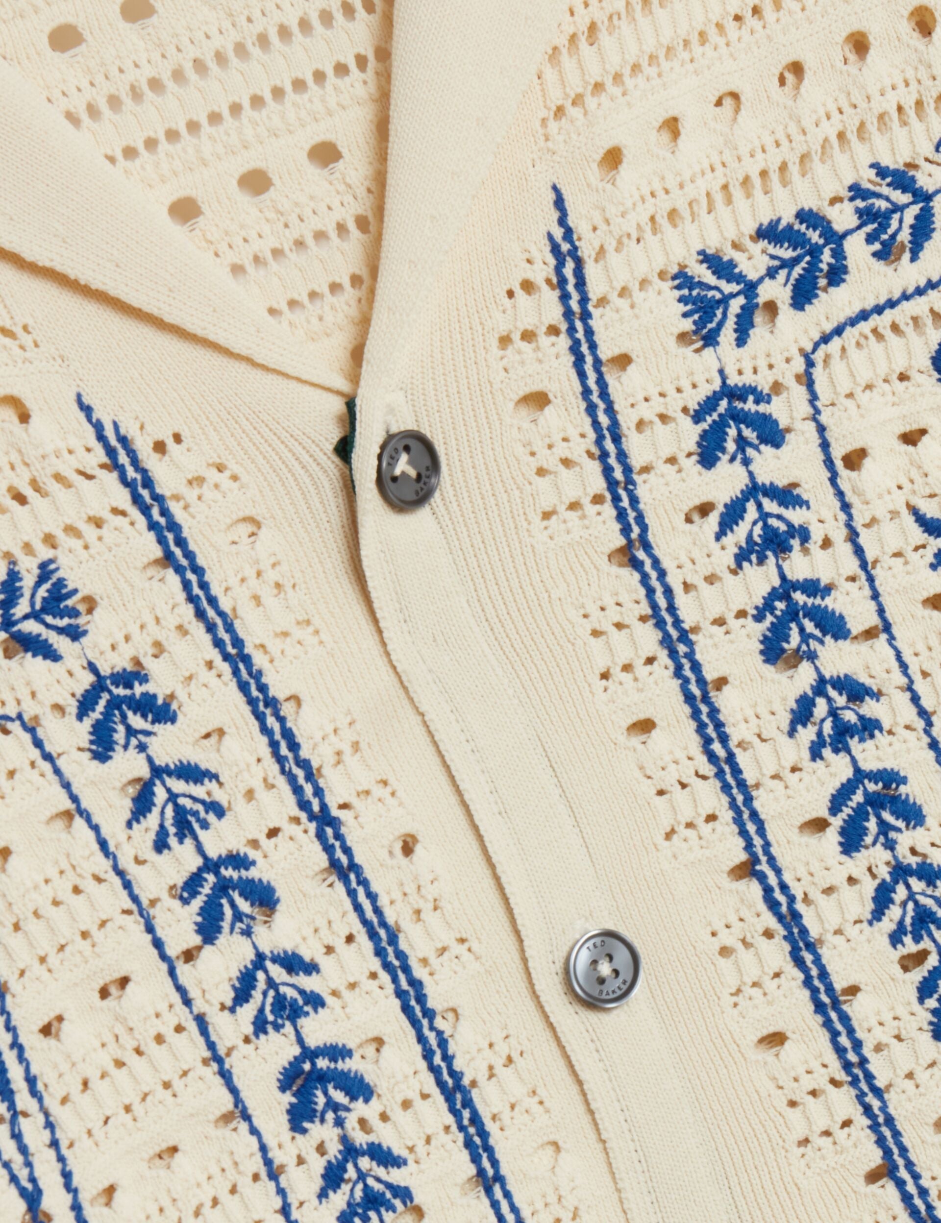 Ted Baker Barri Embroidered Crochet Short Sleeve Shirt