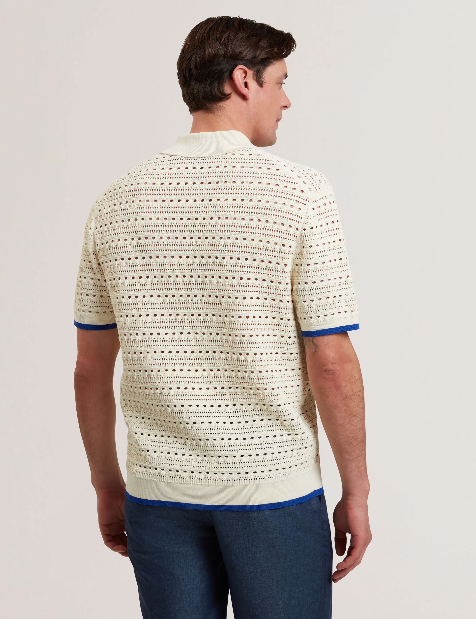 Ted Baker Barri Embroidered Crochet Short Sleeve Shirt